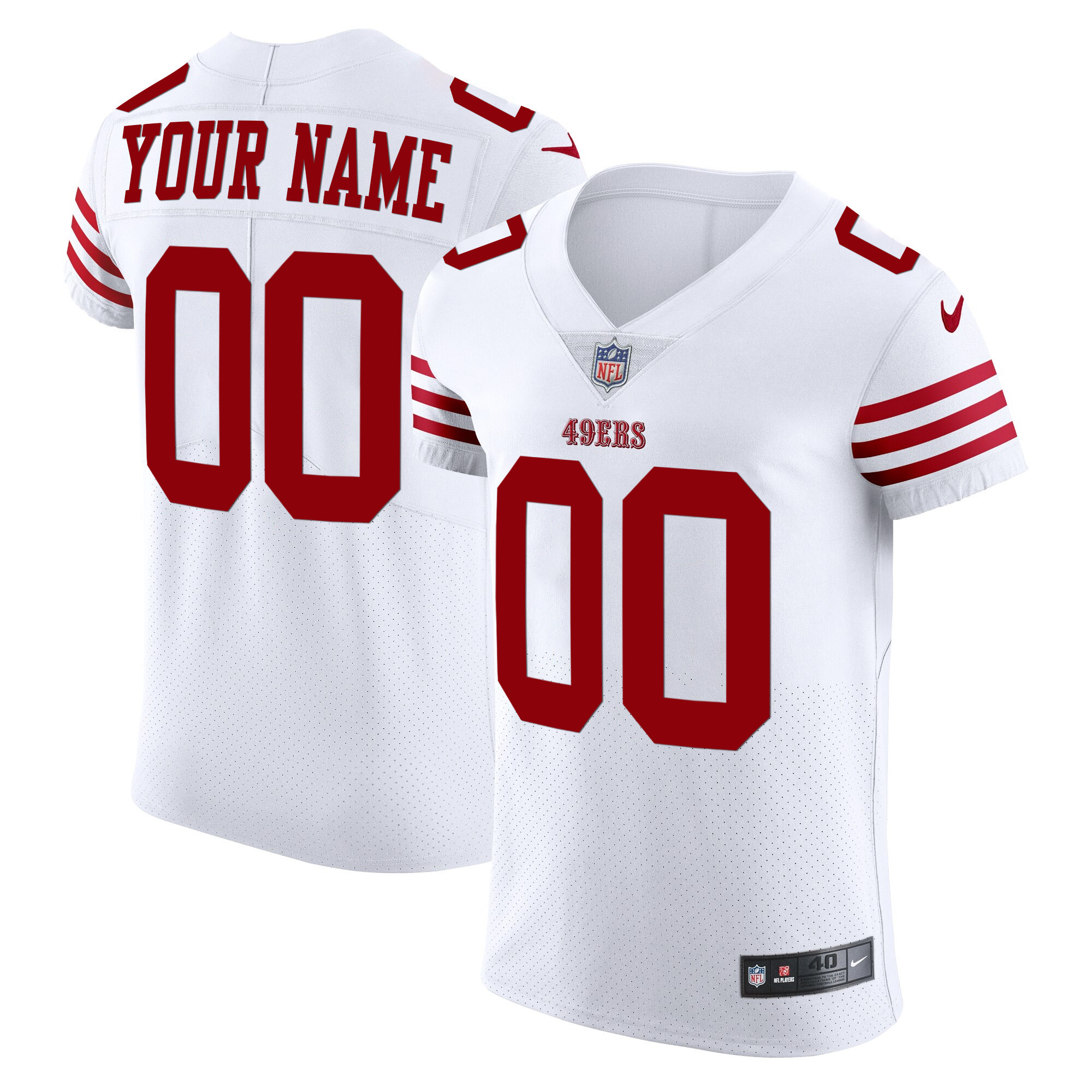Men's San Francisco 49ers Vapor Elite Custom White Jersey - All Stitched