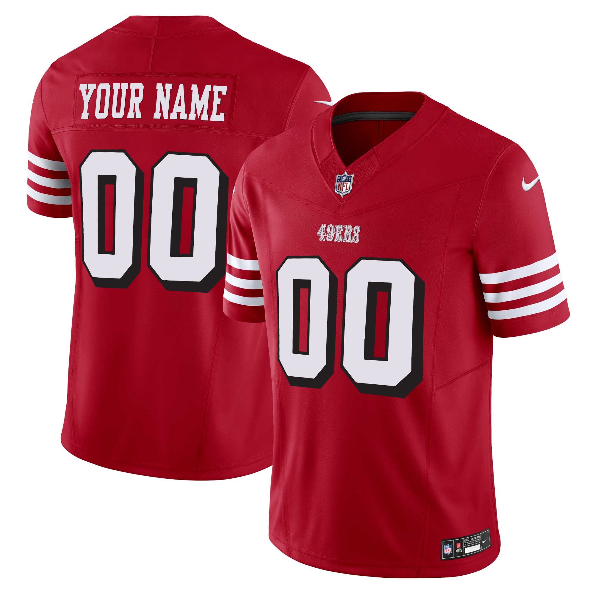 Men's San Francisco 49ers Vapor Limited Custom Red Jersey V2 - All Stitched