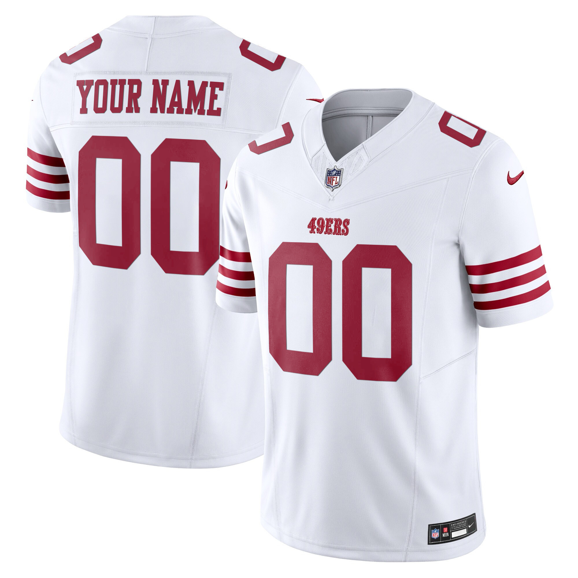 Men's San Francisco 49ers Vapor Limited Custom White Jersey - All Stitched