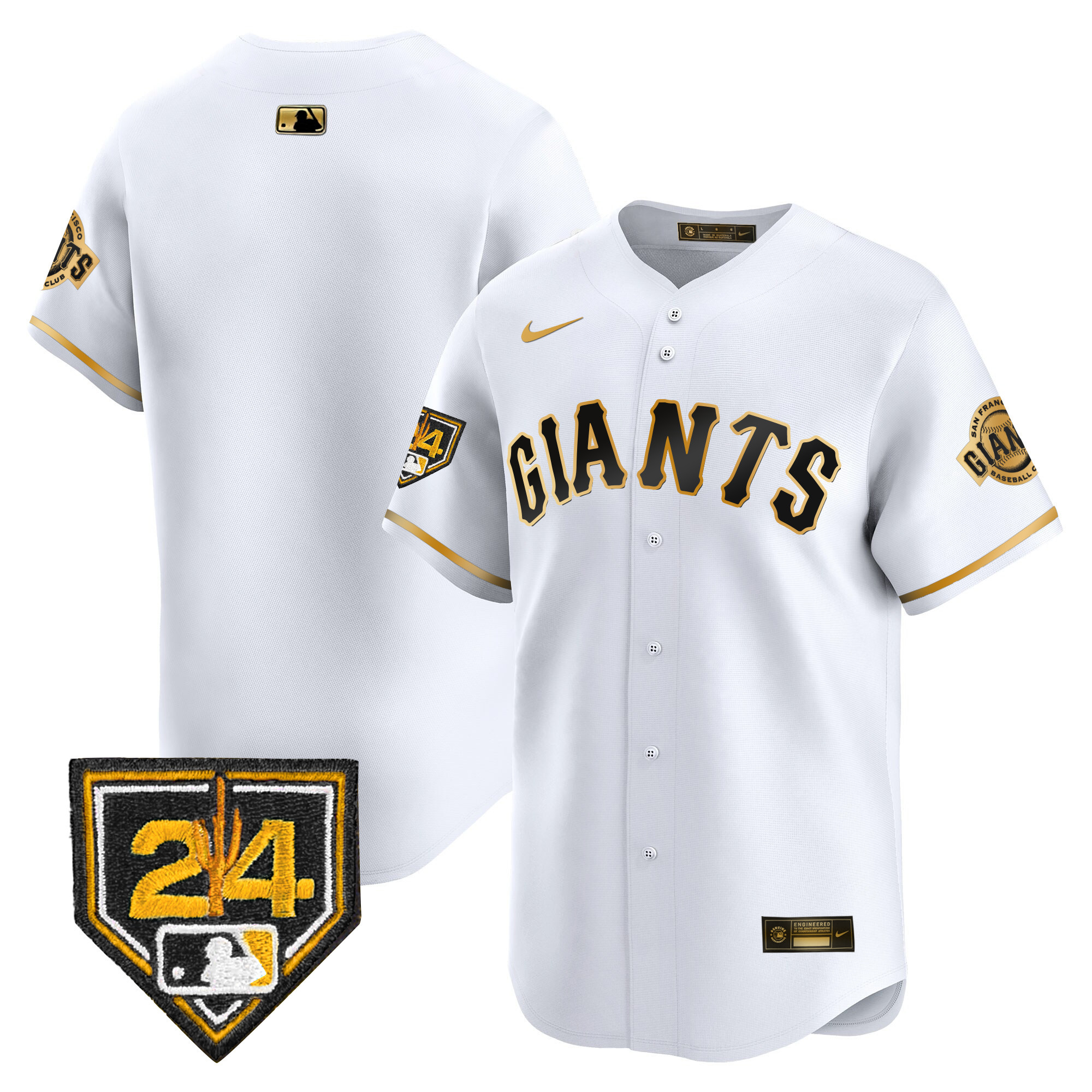 Men's San Francisco Giants 2024 Spring Training Vapor Premier Limited White Gold Jersey - All Stitched