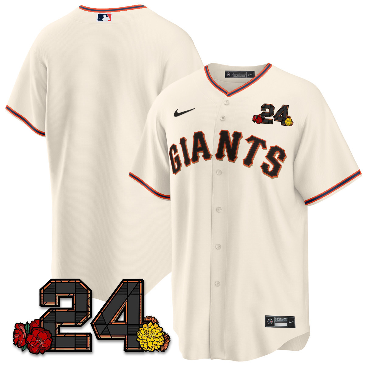 Men's San Francisco Giants 2024 Willie Mays Patch Vapor Premier Limited Cream Home Jersey V2 - All Stitched