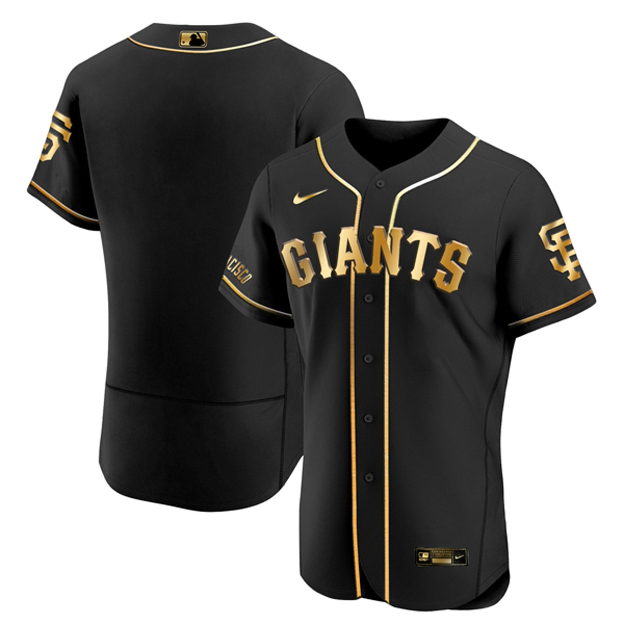 Men's San Francisco Giants Gold & City Connect Flex Black Jersey - All Stitched