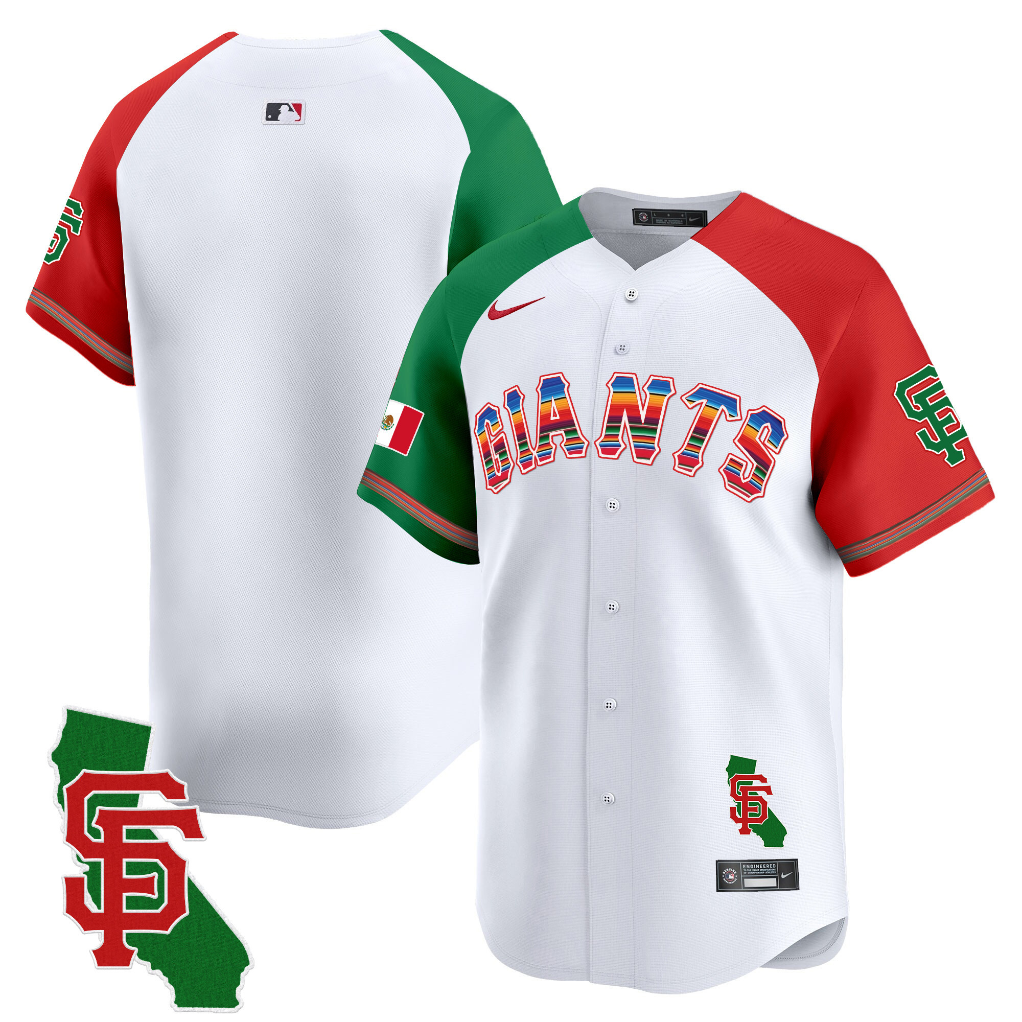 Men's San Francisco Giants Mexico California Patch Vapor Premier Limited Alternate Jersey - All Stitched