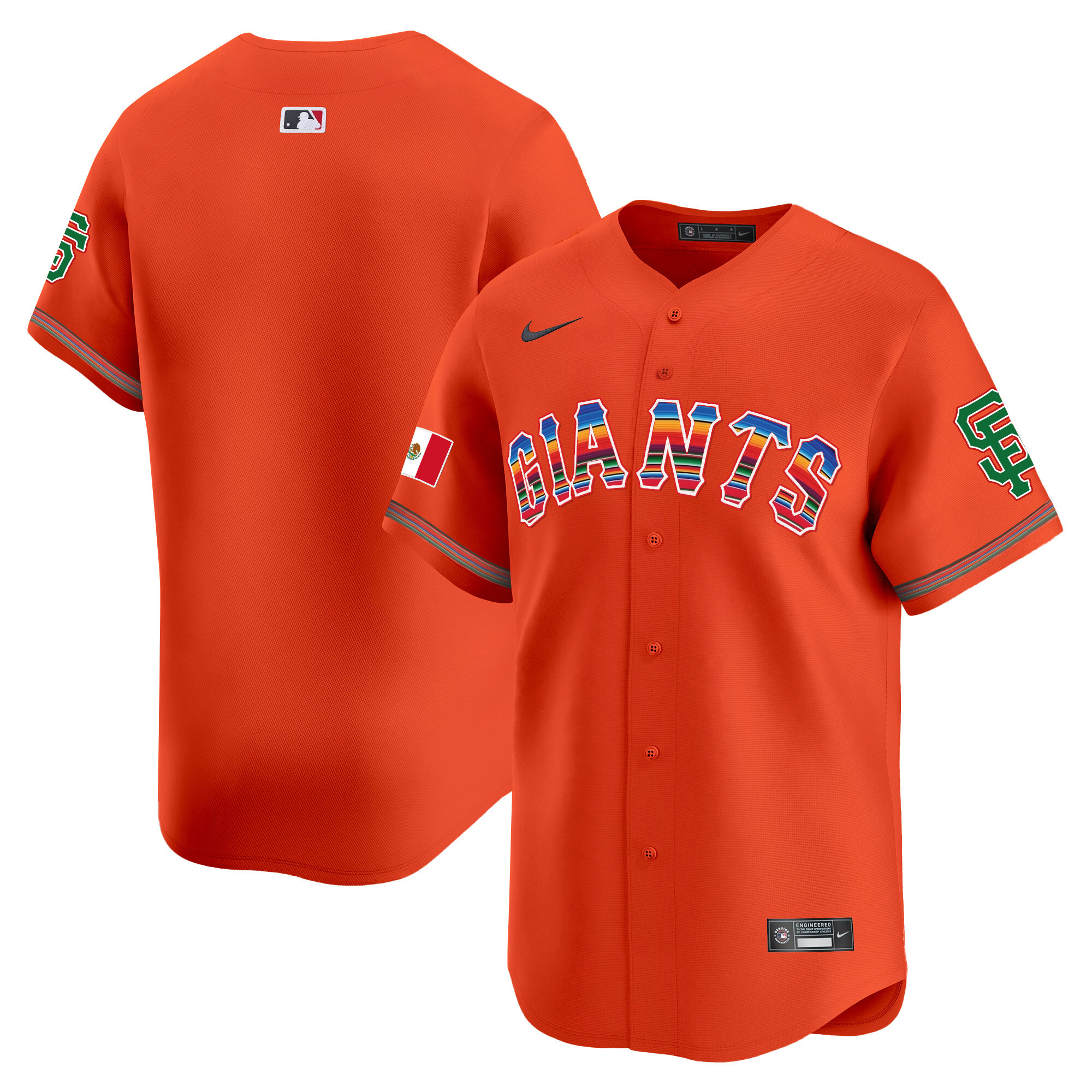 Men's San Francisco Giants Mexico Vapor Premier Limited Orange Jersey - All Stitched