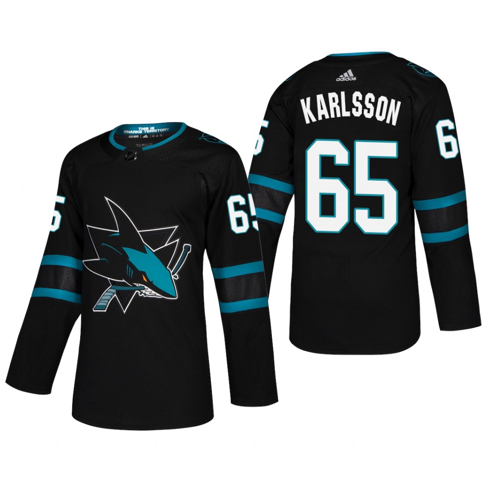 Men's San Jose Sharks Erik Karlsson #65 2018-19 Alternate Reasonable Pro Jersey - Black