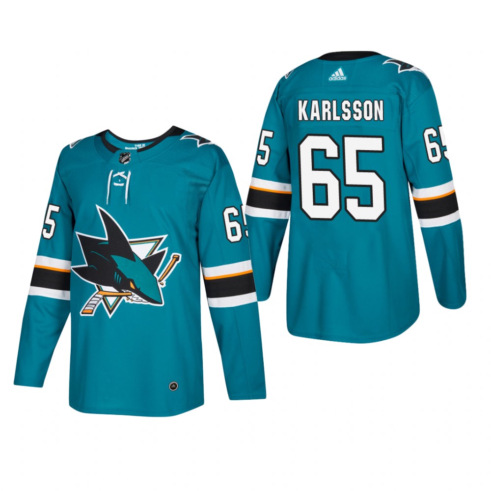 Men's San Jose Sharks Erik Karlsson #65 Home Teal Player Cheap Jersey