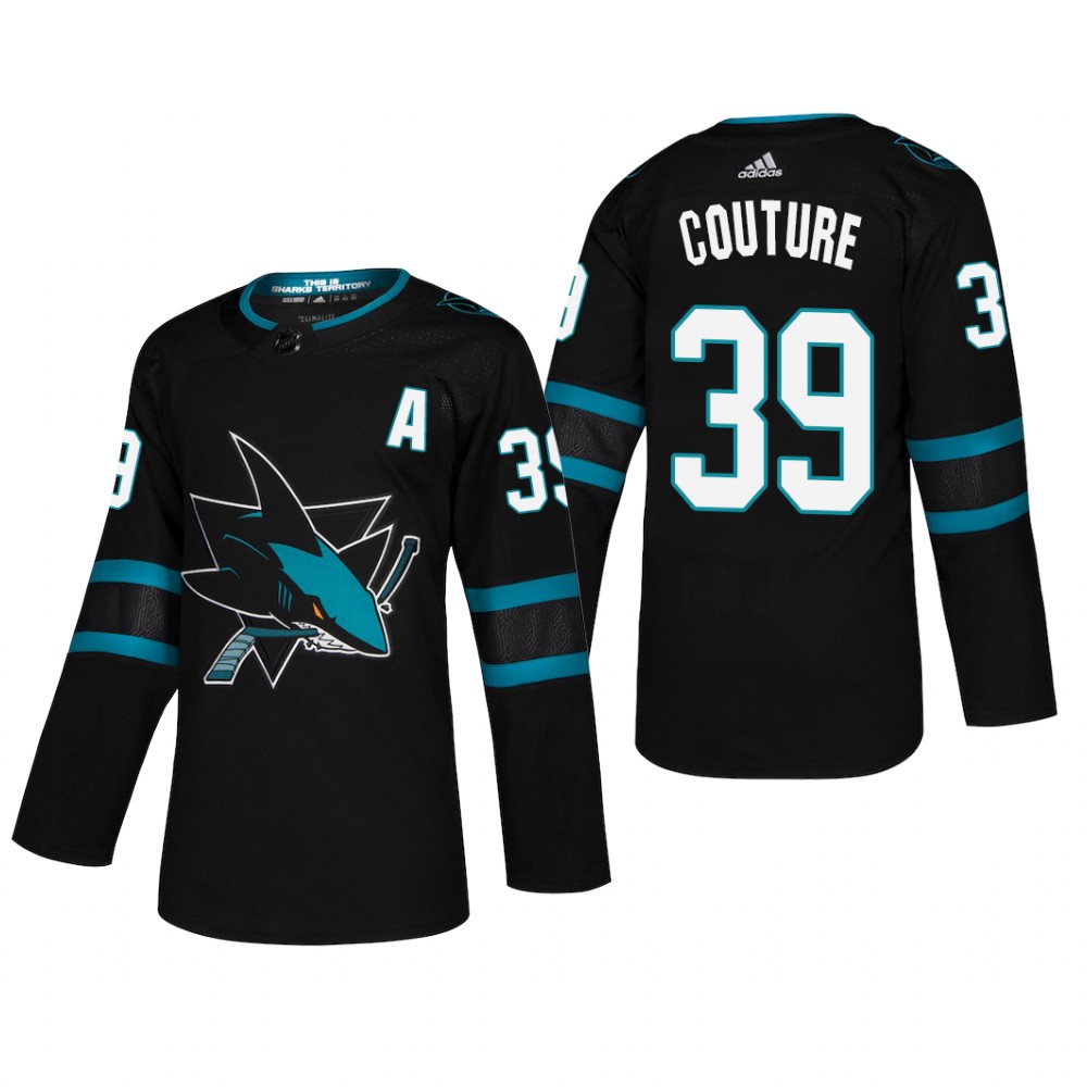 Men's San Jose Sharks Logan Couture #39 2018-19 Alternate Reasonable Pro Jersey - Black