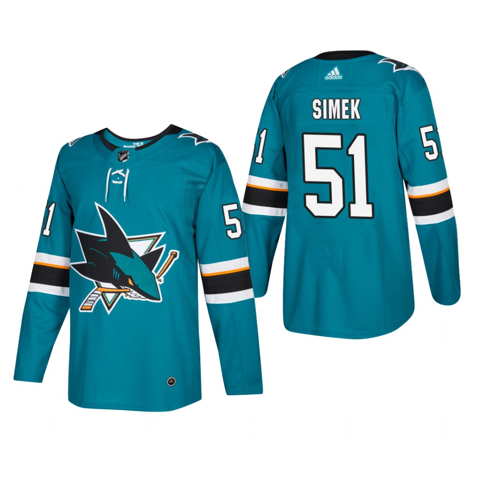 Men's San Jose Sharks Radim Simek #51 Home Teal Player Cheap Jersey