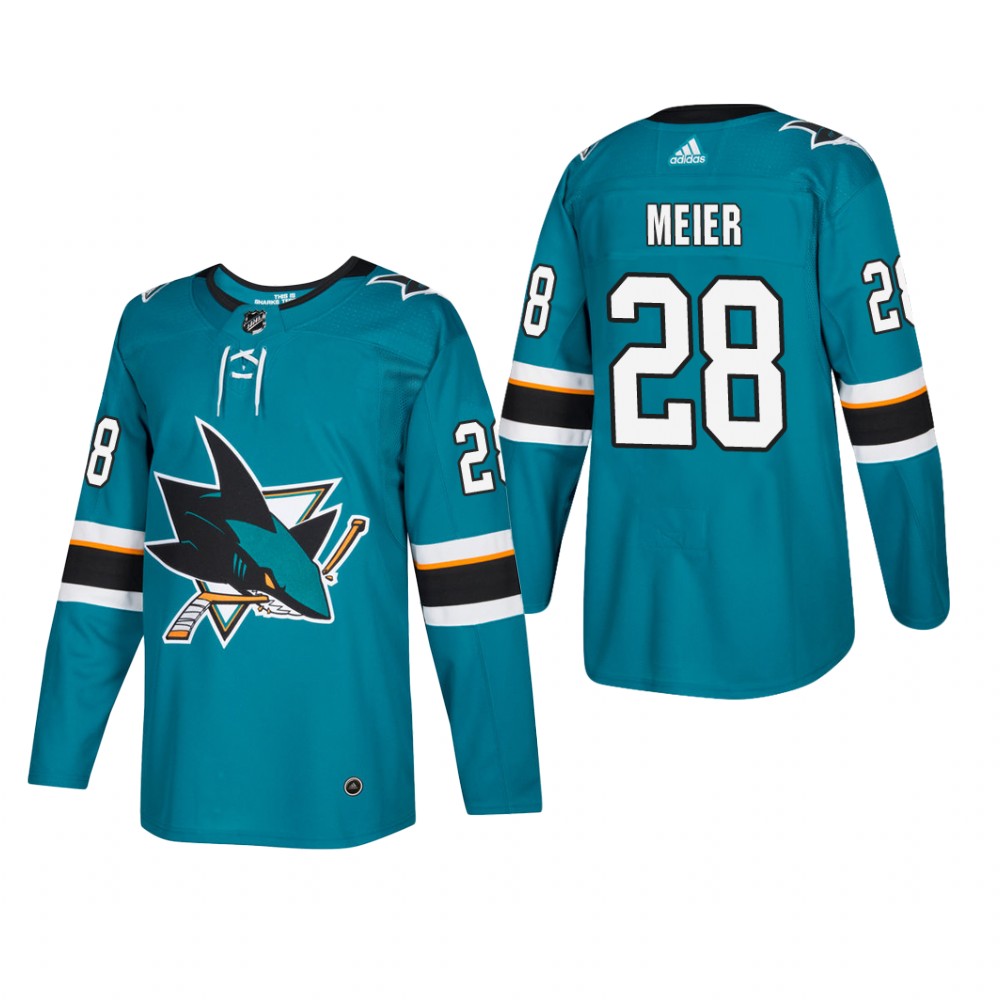 Men's San Jose Sharks Timo Meier #28 Home Teal Player Cheap Jersey