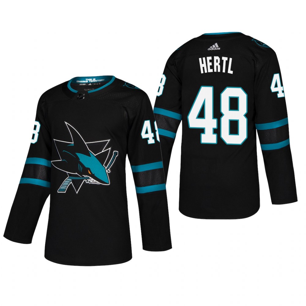 Men's San Jose Sharks Tomas Hertl #48 2018-19 Alternate Reasonable Pro Jersey - Black
