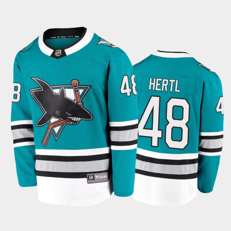 Men's San Jose Sharks Tomas Hertl #48 Heritage Teal 2020-21 30th Anniversary Jersey