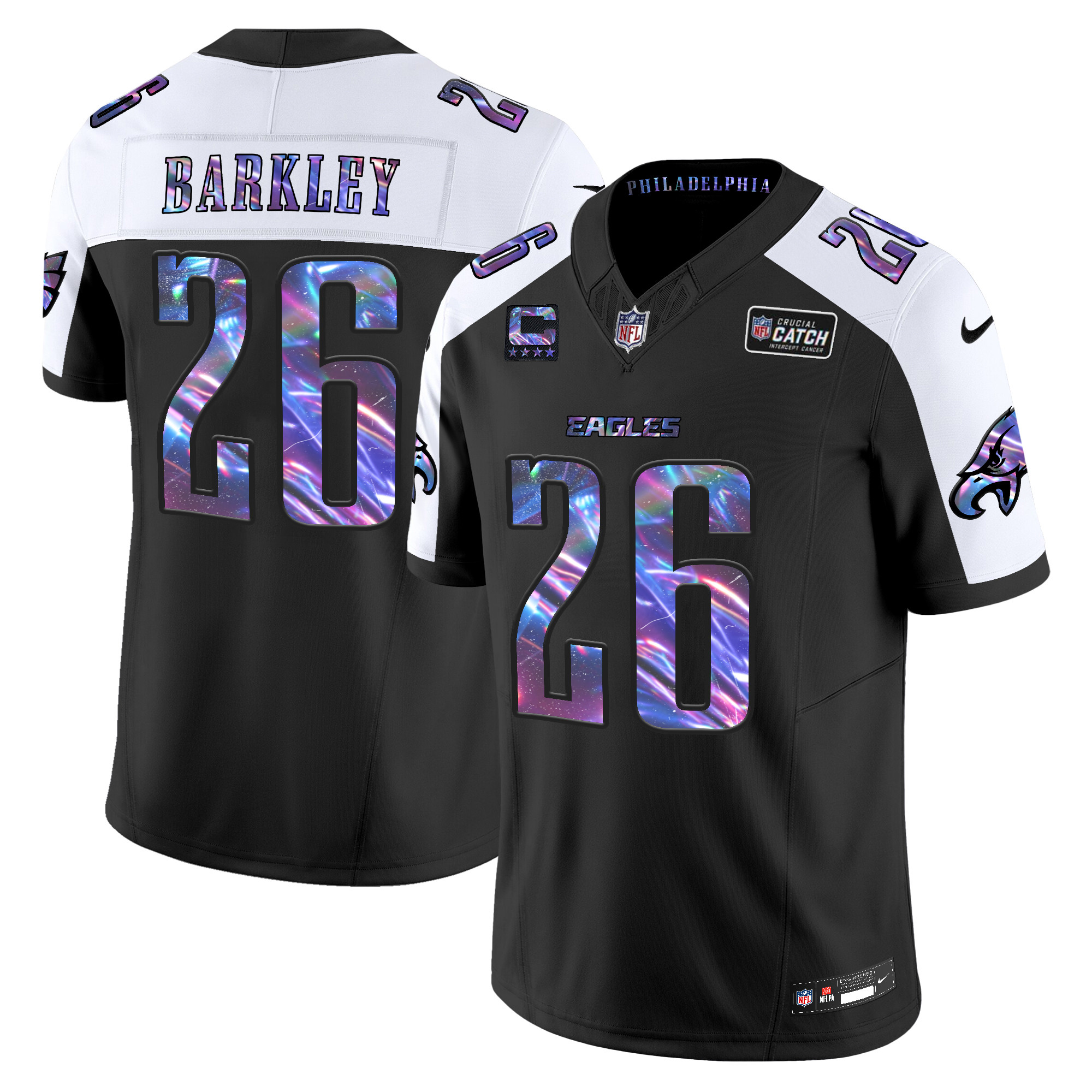 Men's Saquon Barkley Philadelphia Eagles 2024 Crucial Catch Vapor Limited Black Alternate Jersey - All Stitched