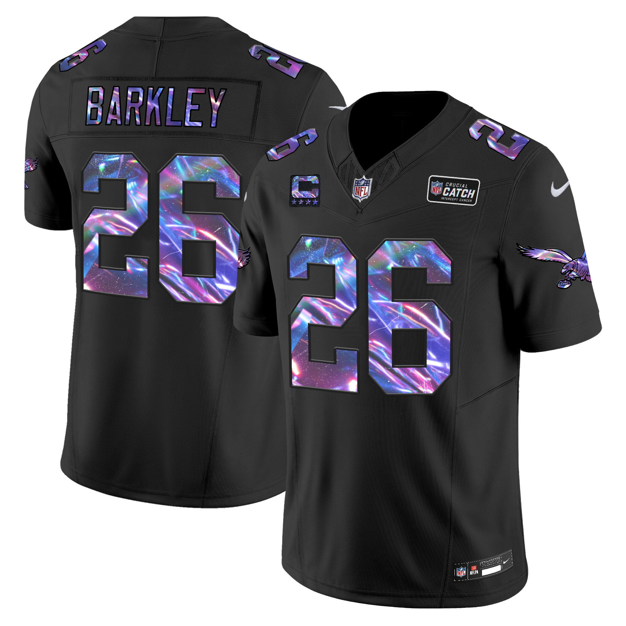 Men's Saquon Barkley Philadelphia Eagles 2024 Crucial Catch Vapor Limited Black Jersey - All Stitched