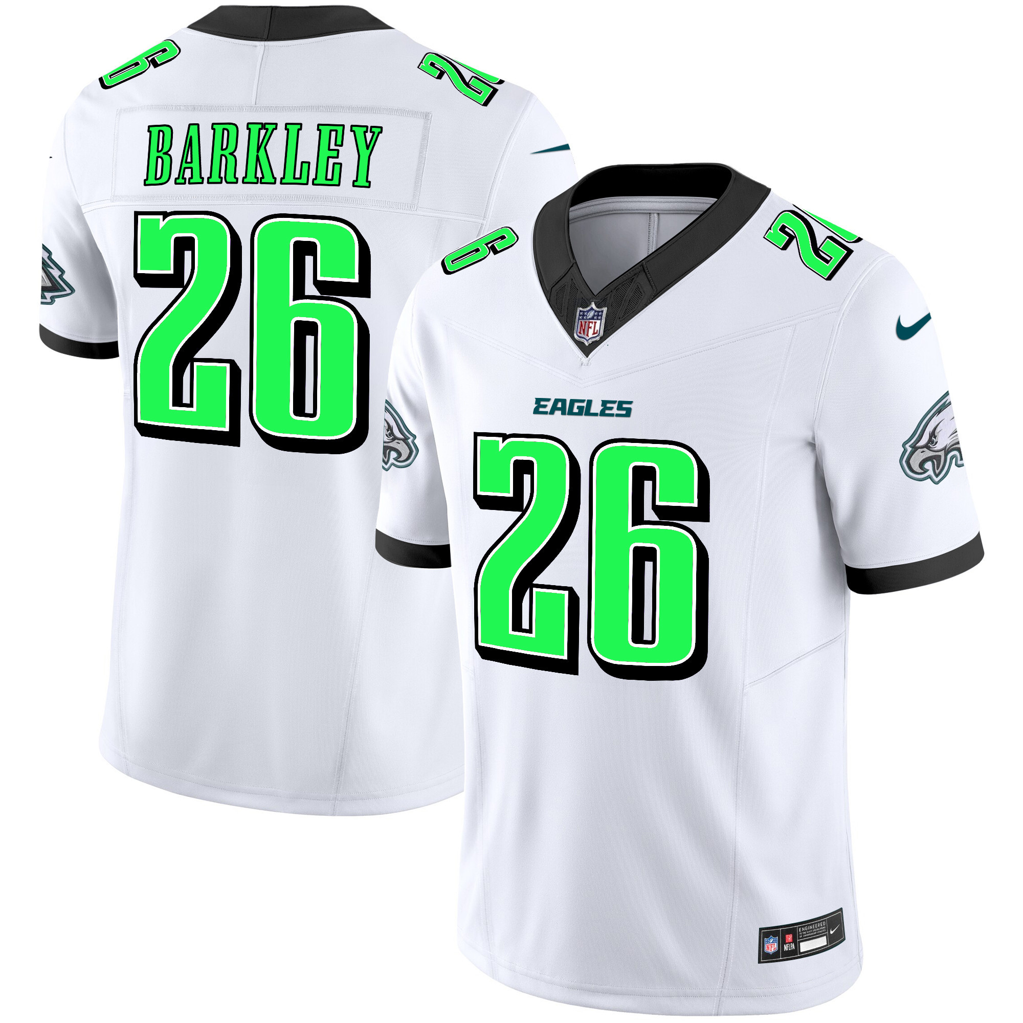 Men's Saquon Barkley Philadelphia Eagles 2024 Practice Vapor Limited White Jersey - All Stitched