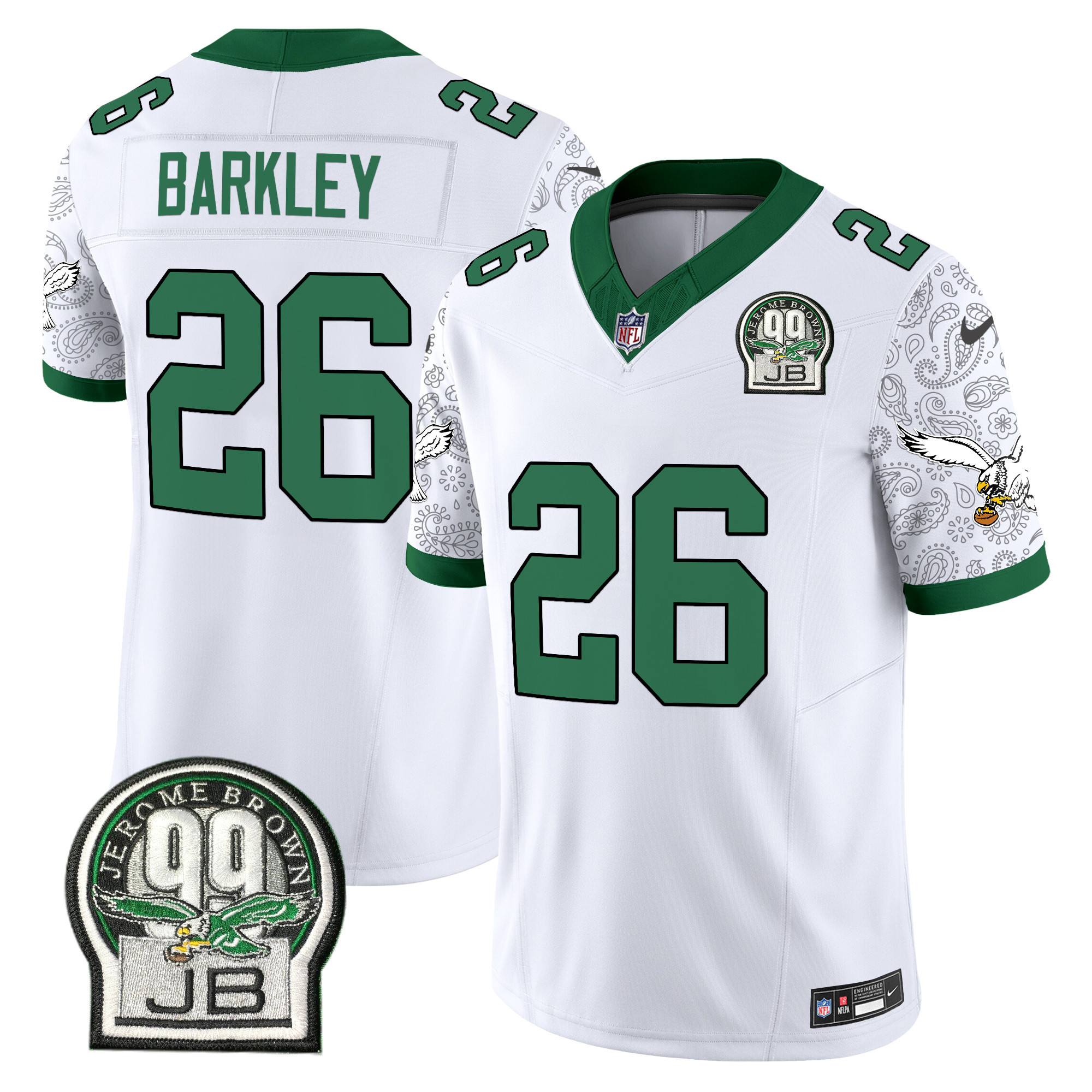 Men's Saquon Barkley Philadelphia Eagles Kelly Green Vapor Limited Kelly White Jersey V4 - All Stitched