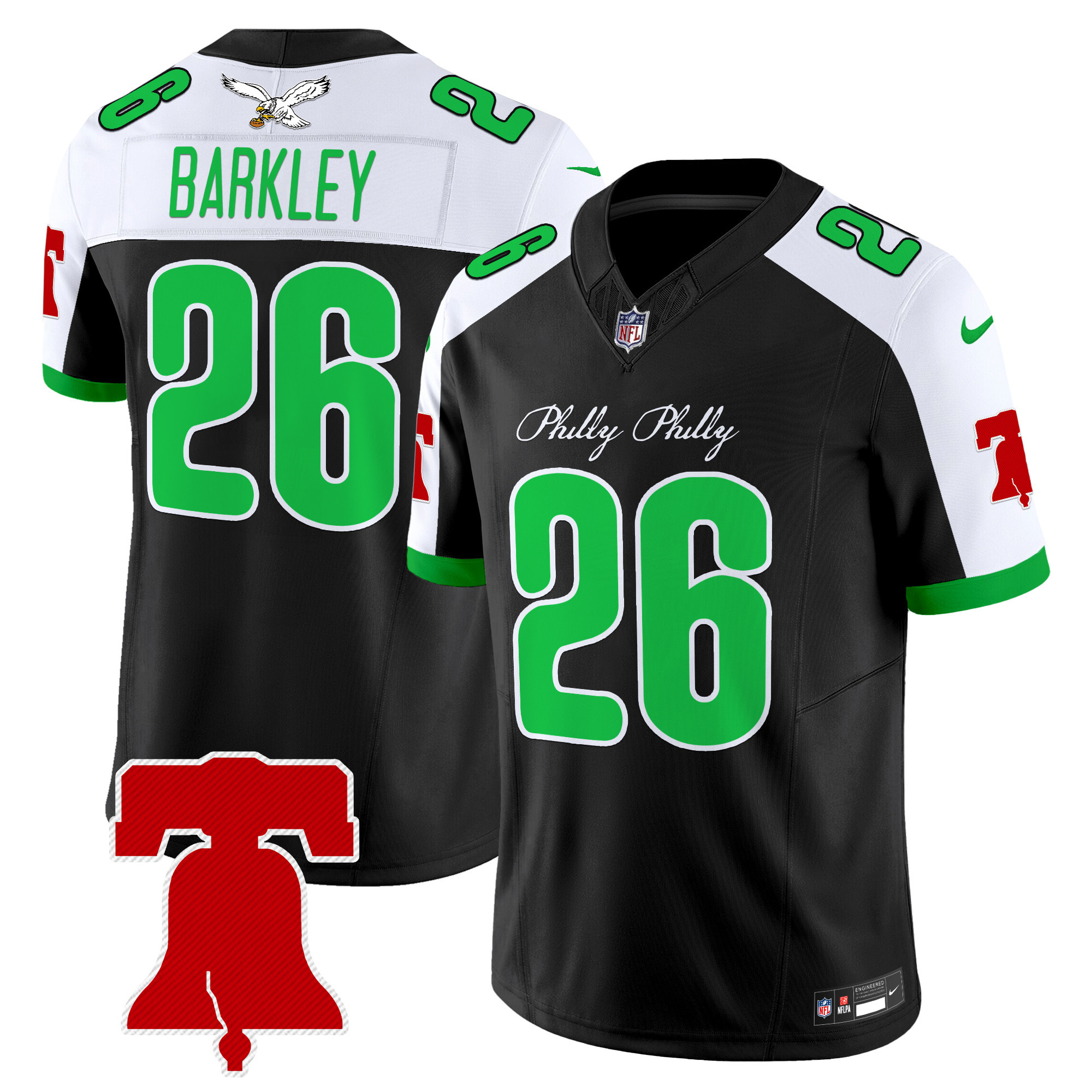 Men's Saquon Barkley Philadelphia Eagles Philly Phanatic Style Vapor Limited Black Alternate Jersey - All Stitched