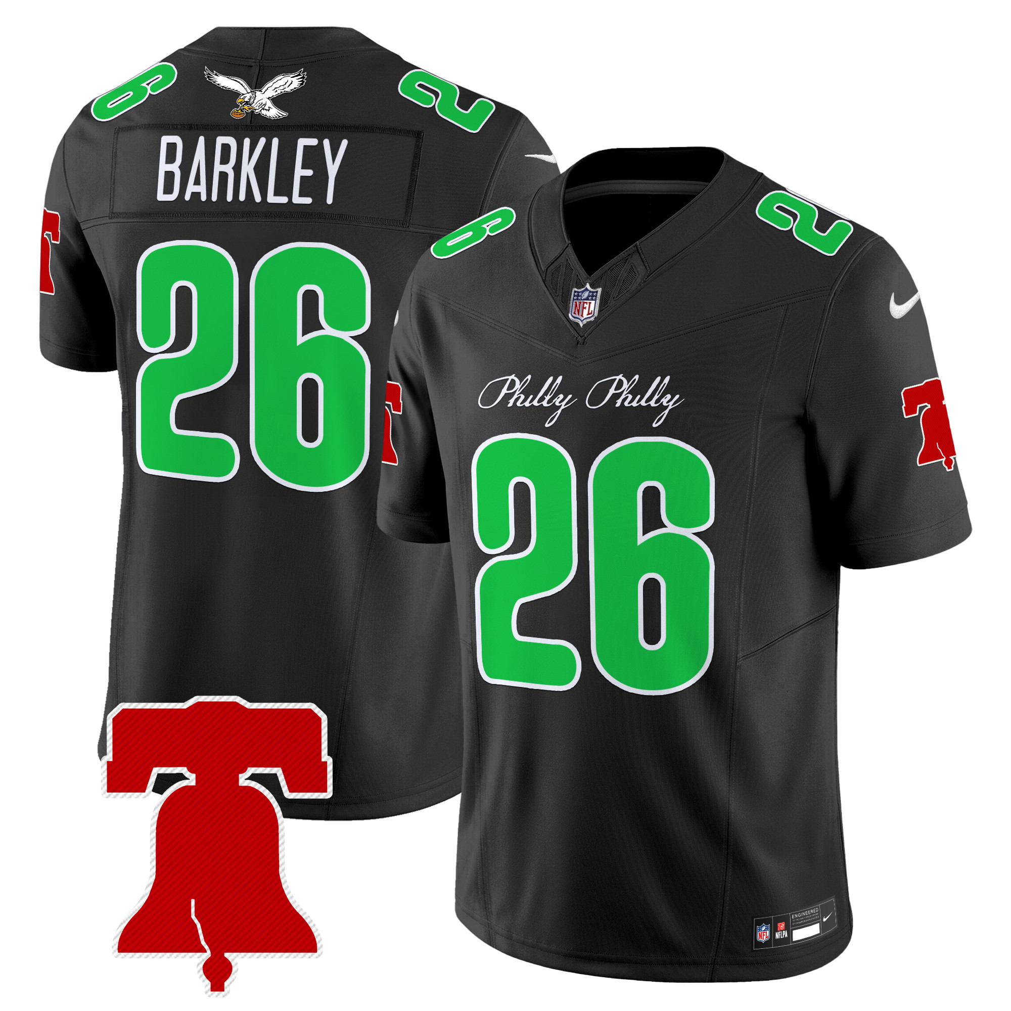 Men's Saquon Barkley Philadelphia Eagles Philly Phanatic Style Vapor Limited Black Jersey - All Stitched