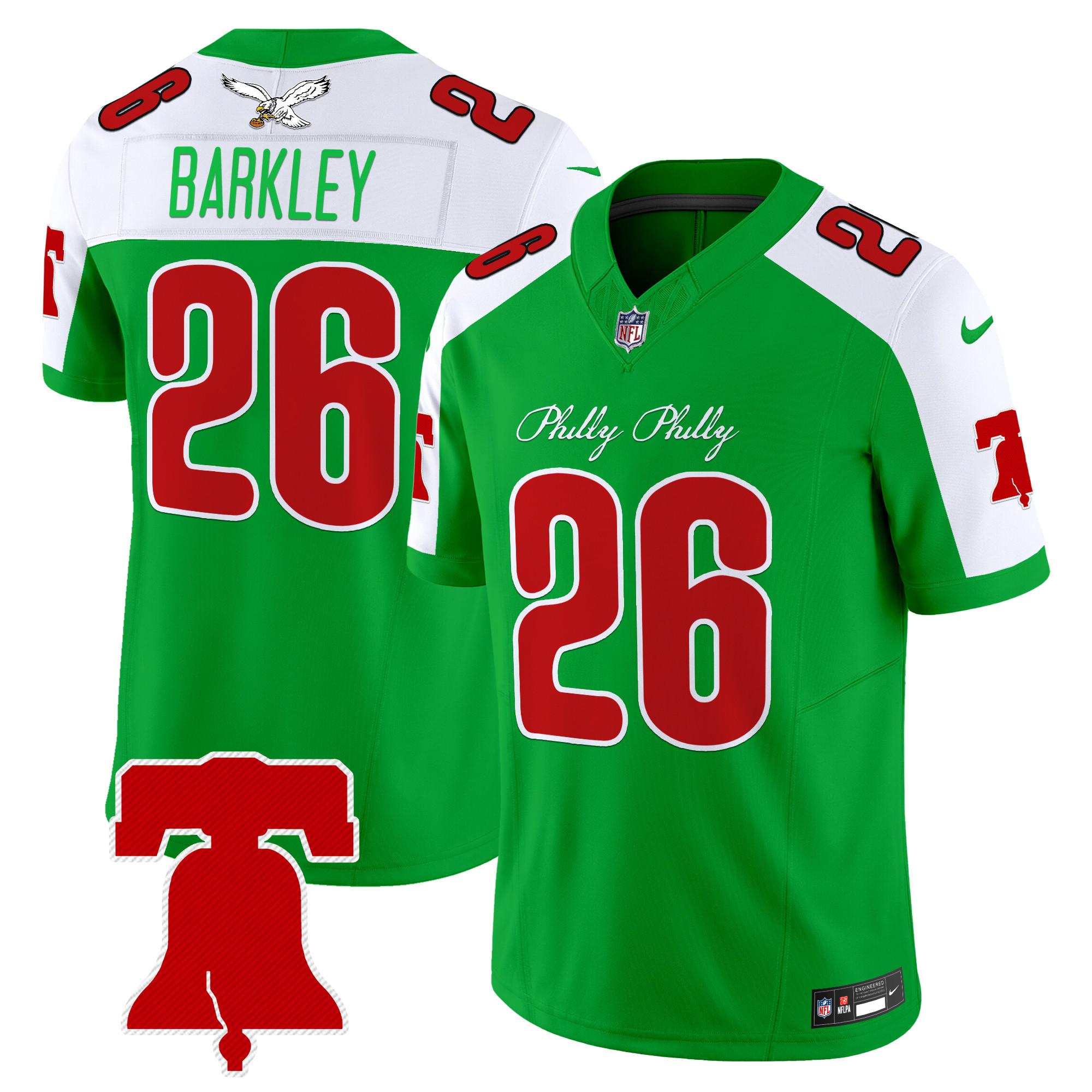 Men's Saquon Barkley Philadelphia Eagles Philly Phanatic Style Vapor Limited Kelly Alternate Jersey - All Stitched