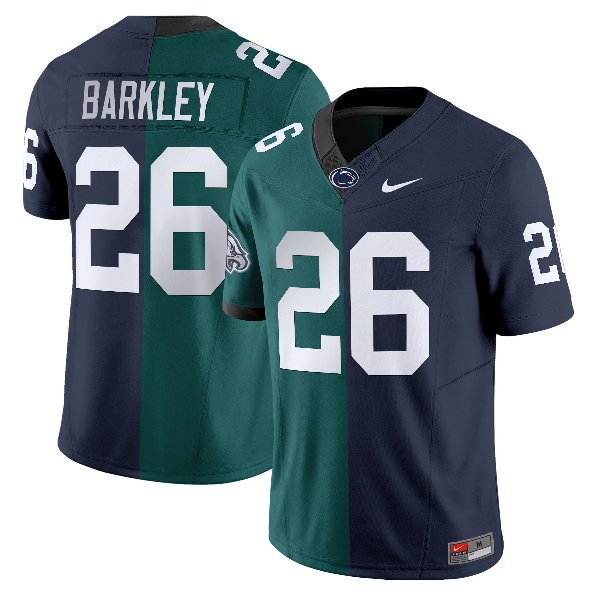 Men's Saquon Barkley Philadelphia Eagles Split Vapor Limited Midnight Green - Navy Jersey - All Stitched