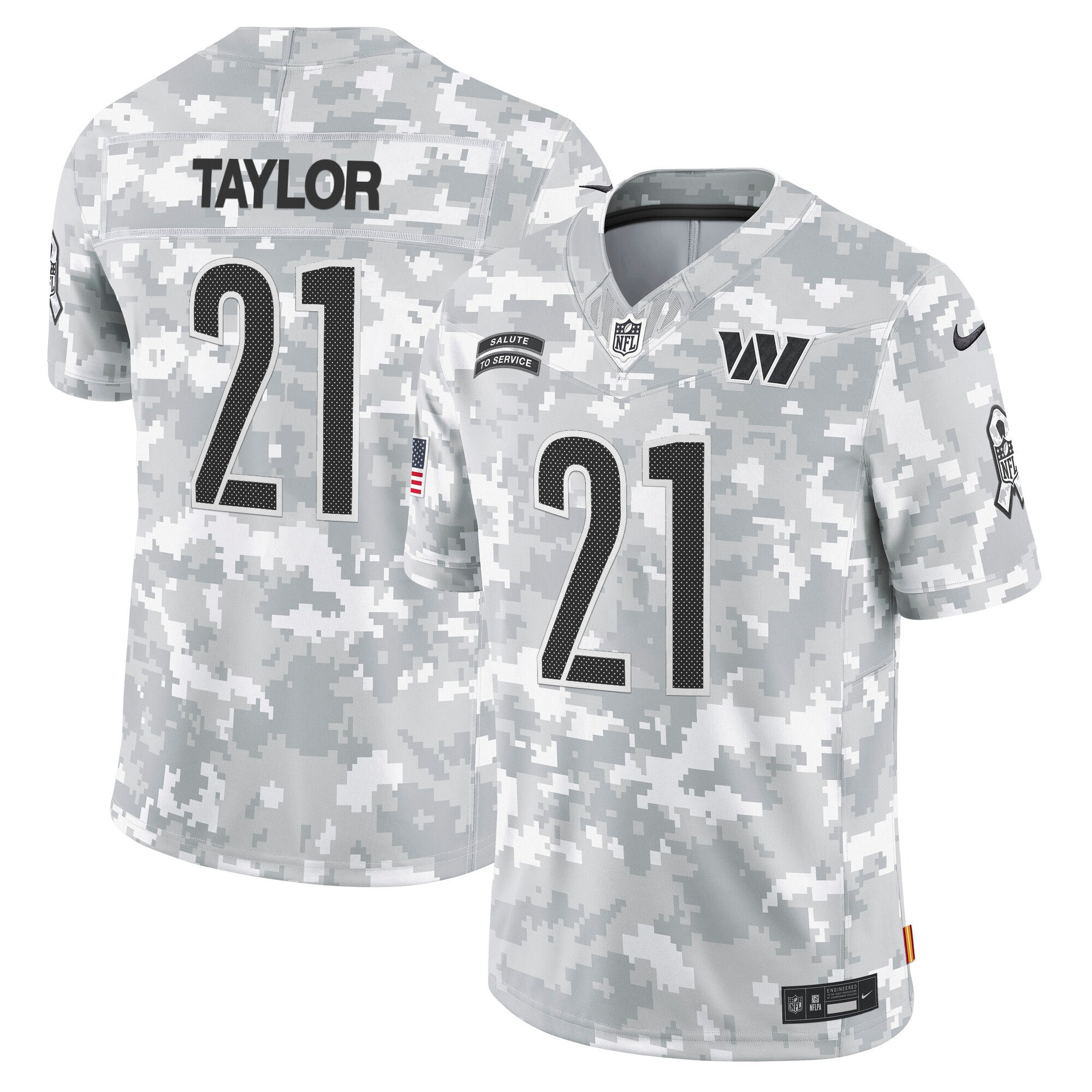 Men's Sean Taylor Washington Commanders 2024 Salute to Service Vapor Limited Jersey - Arctic Camo - All Stitched
