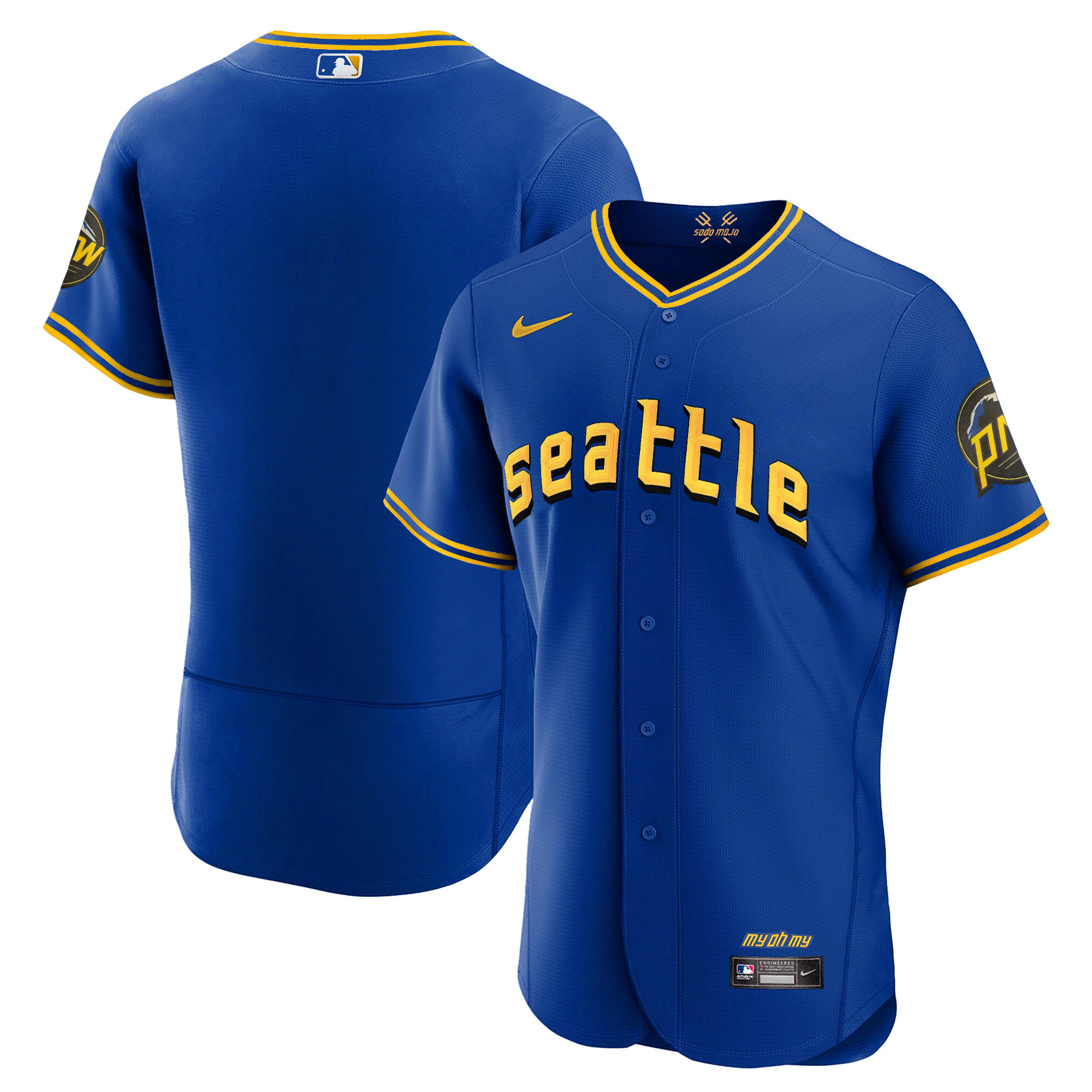 Men's Seattle Mariners 2023 City Connect Fan Made Edition Flex Base Jersey - All Stitched