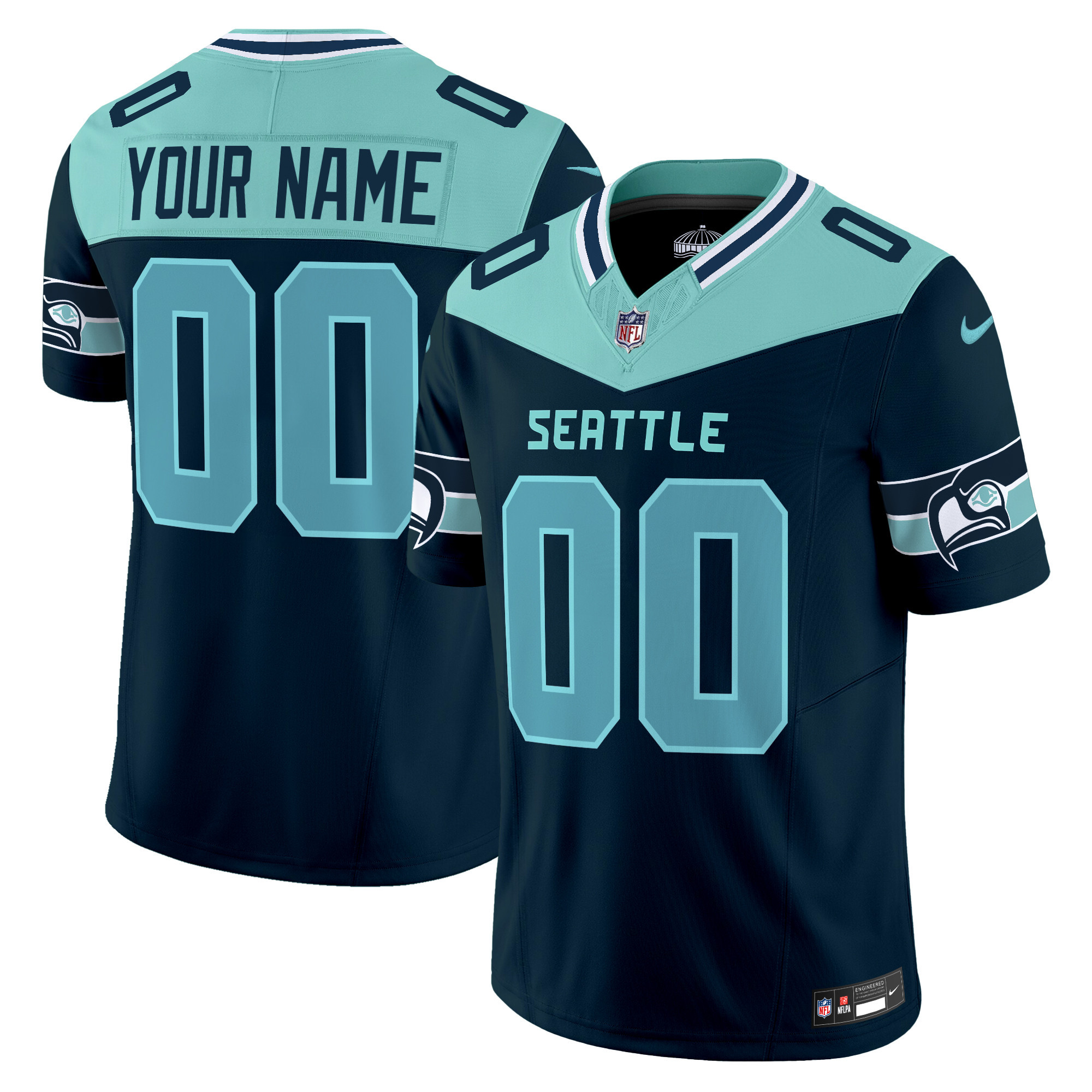 Men's Seattle Seahawks "Seattle City" Vapor Limited Custom Alternate Jersey - All Stitched