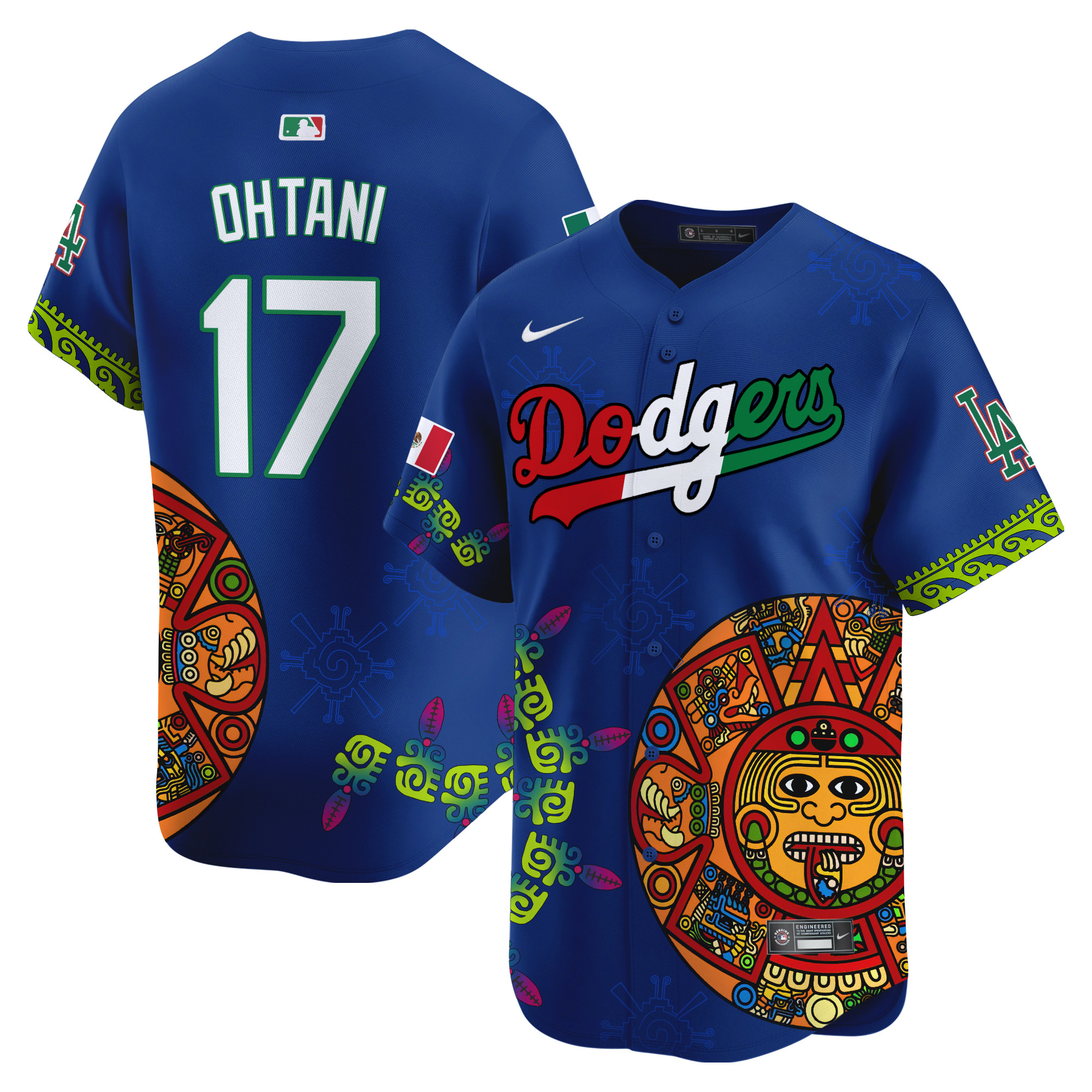 Men's Shohei Ohtani Los Angeles Dodgers Mexico Aztec Calendar Vapor Premier Limited Royal Jersey - Printed