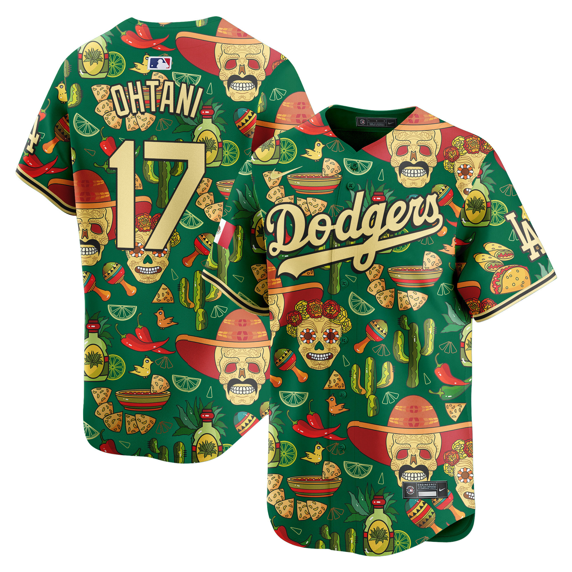 Men's Shohei Ohtani Los Angeles Dodgers Mexico Cinco De Mayo Vapor Premier Limited Green Jersey - Printed