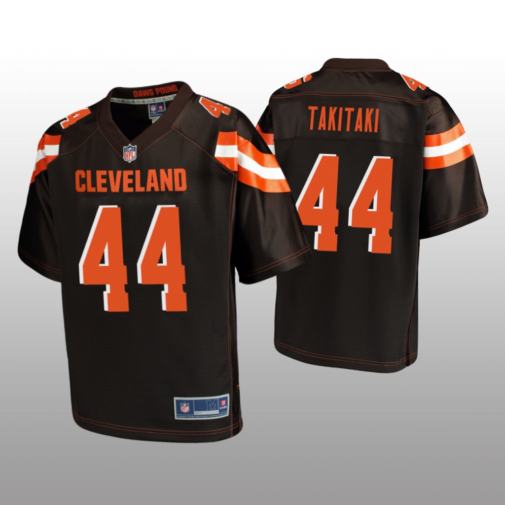Men's Sione Takitaki #44 Cleveland Browns Brown Pro Line Jersey