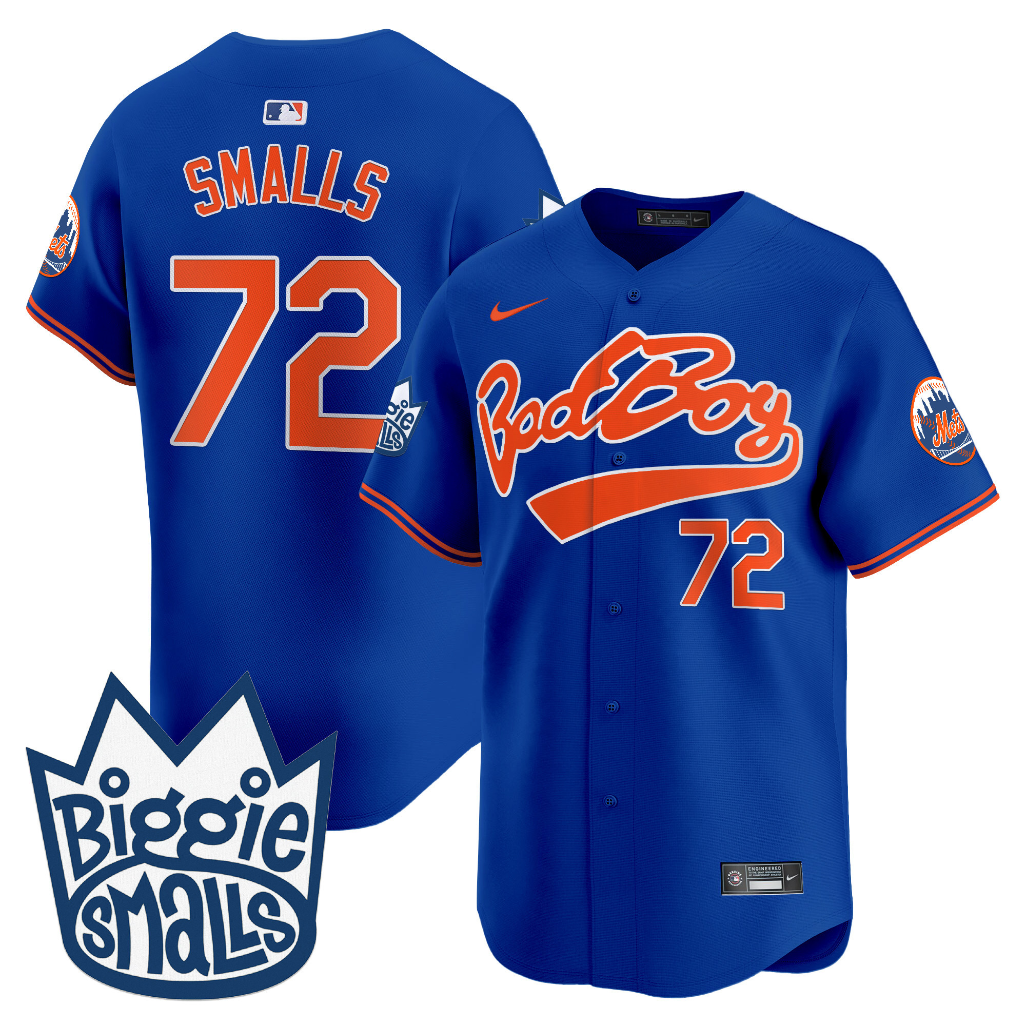 Men's Smalls 1972 New York Mets Biggie Smalls Vapor Premier Limited Royal Jersey - All Stitched