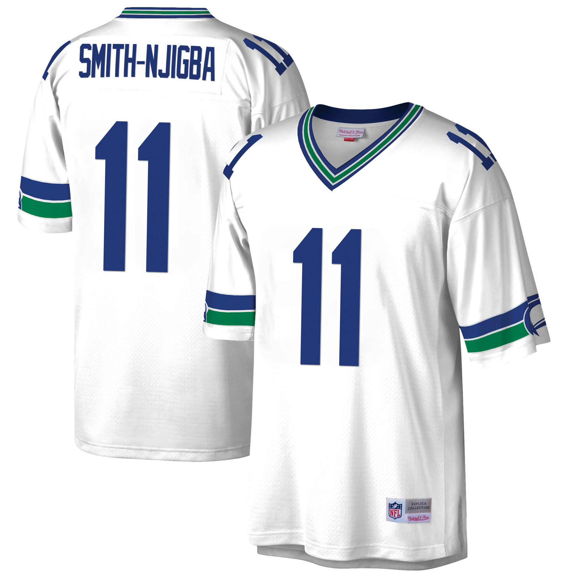 Men's Smith-Njigba Seattle Seahawks Big & Tall 1985 Retired White Jersey V2 - All Stitched