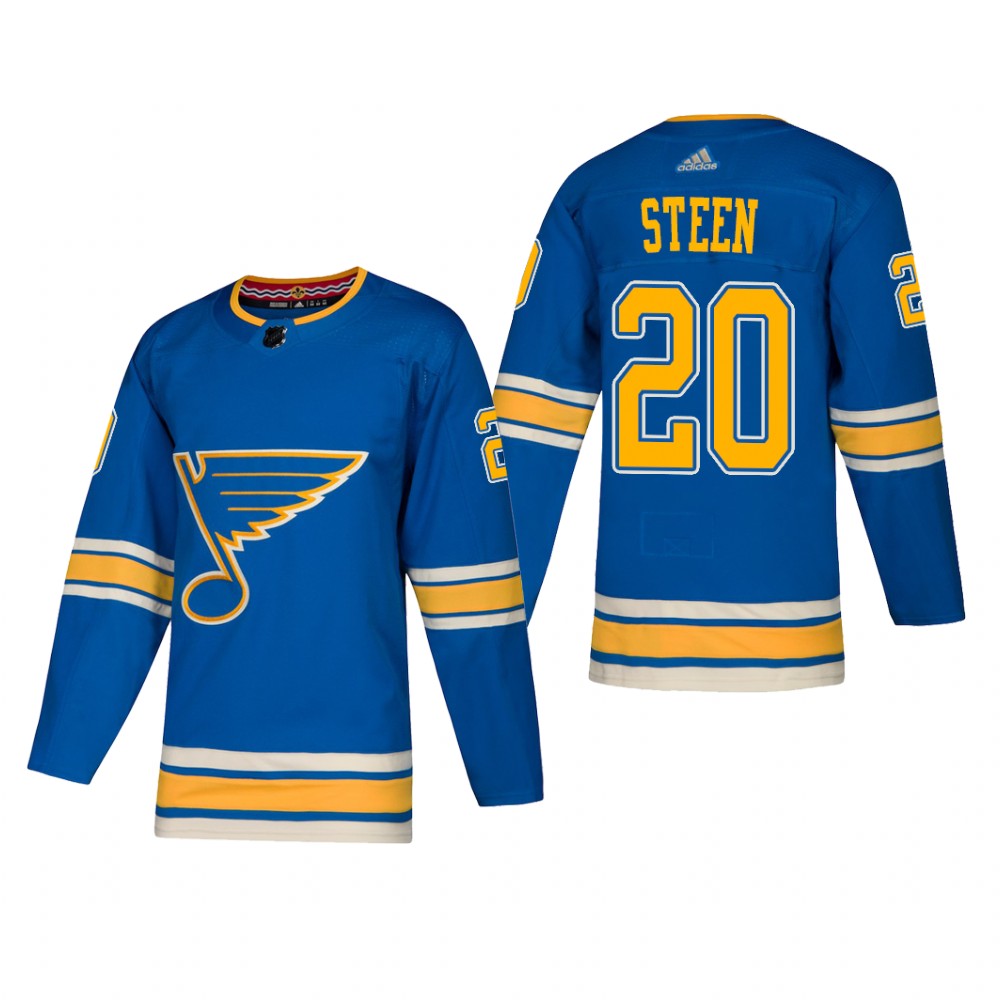Men's St. Louis Blues Alexander Steen #20 2018-19 Alternate Reasonable Jersey - Blue