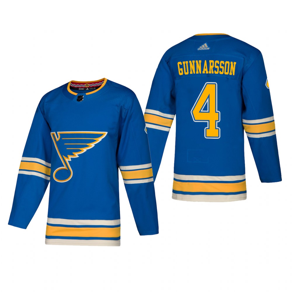 Men's St. Louis Blues Carl Gunnarsson #4 2018-19 Alternate Reasonable Jersey - Blue