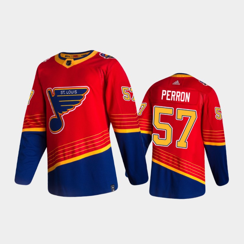 Men's St. Louis Blues David Perron #57 Reverse Retro 2020-21 Red Special Edition Pro Jersey