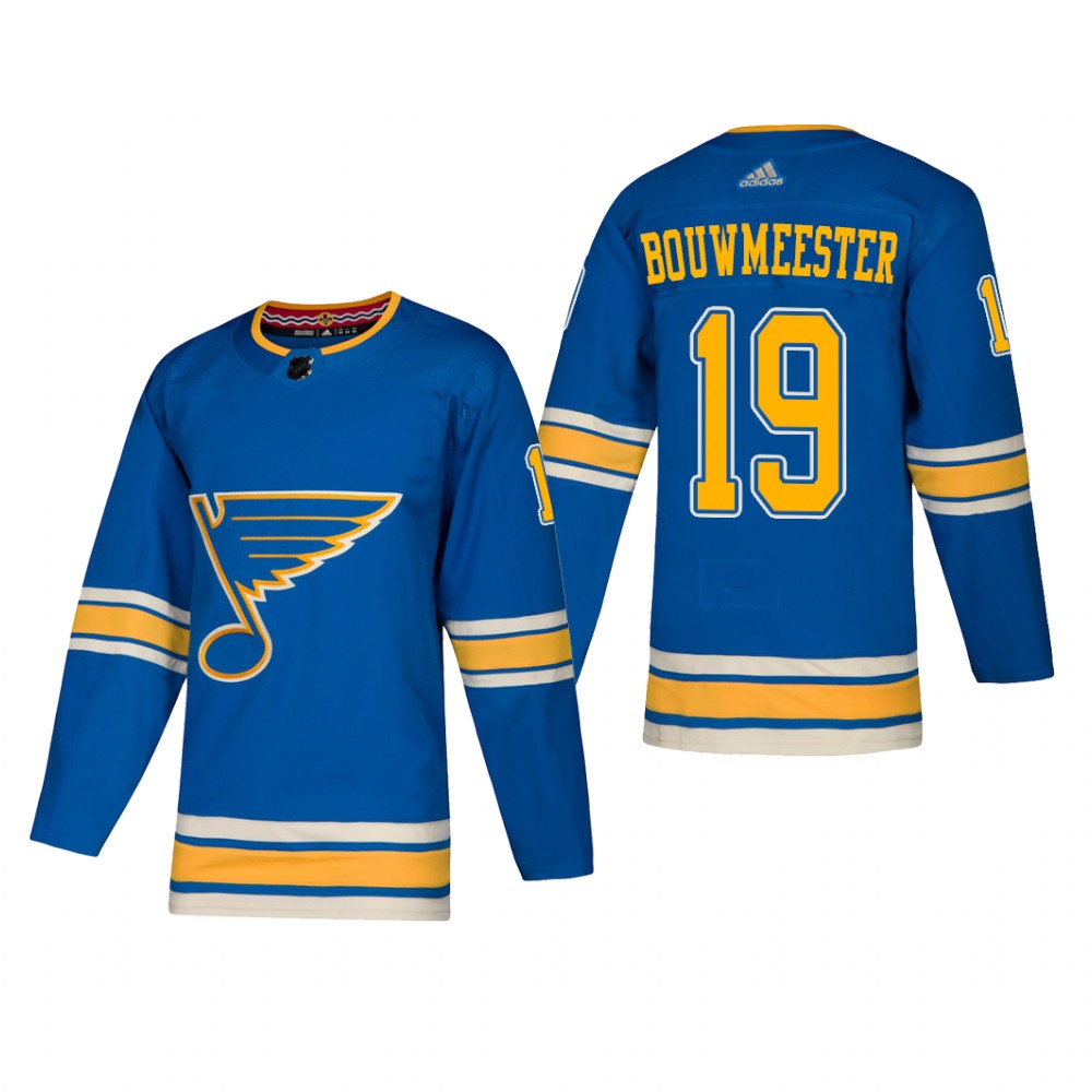 Men's St. Louis Blues Jay Bouwmeester #19 2018-19 Alternate Reasonable Jersey - Blue
