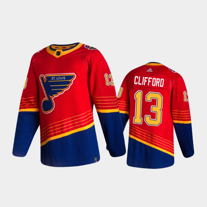 Men's St. Louis Blues Kyle Clifford #13 Reverse Retro 2020-21 Red Special Edition Pro Jersey
