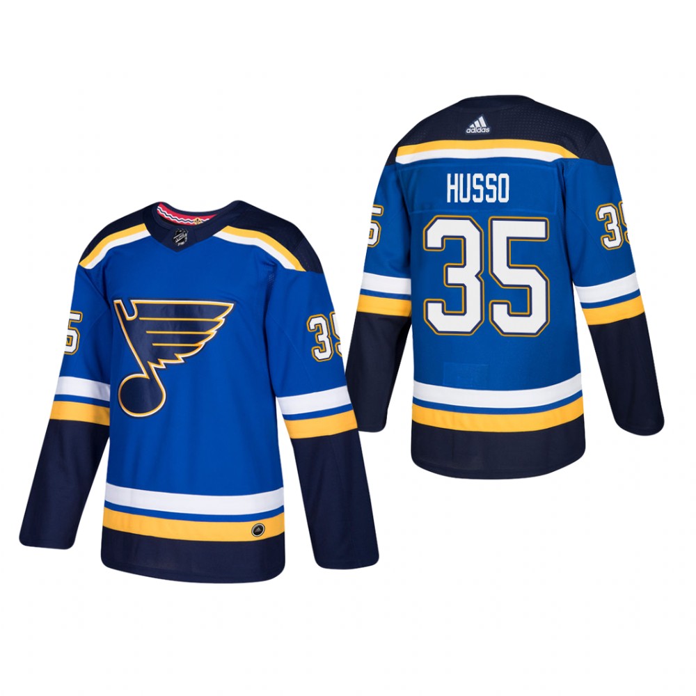 Men's St. Louis Blues Ville Husso #35 Home Blue Player Cheap Jersey