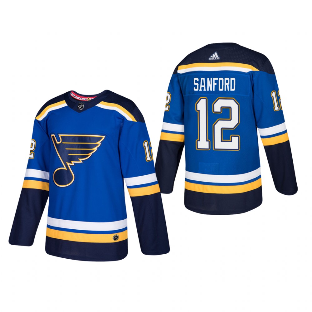 Men's St. Louis Blues Zach Sanford #12 Home Blue Player Cheap Jersey