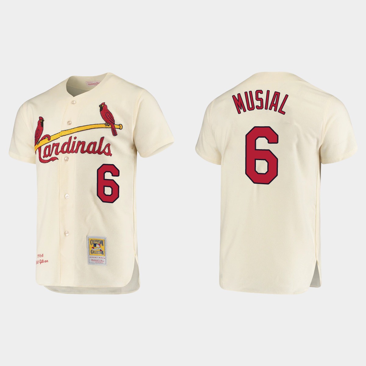 Men's Stan Musial St. Louis Cardinals Cooperstown Collection Jersey - Cream