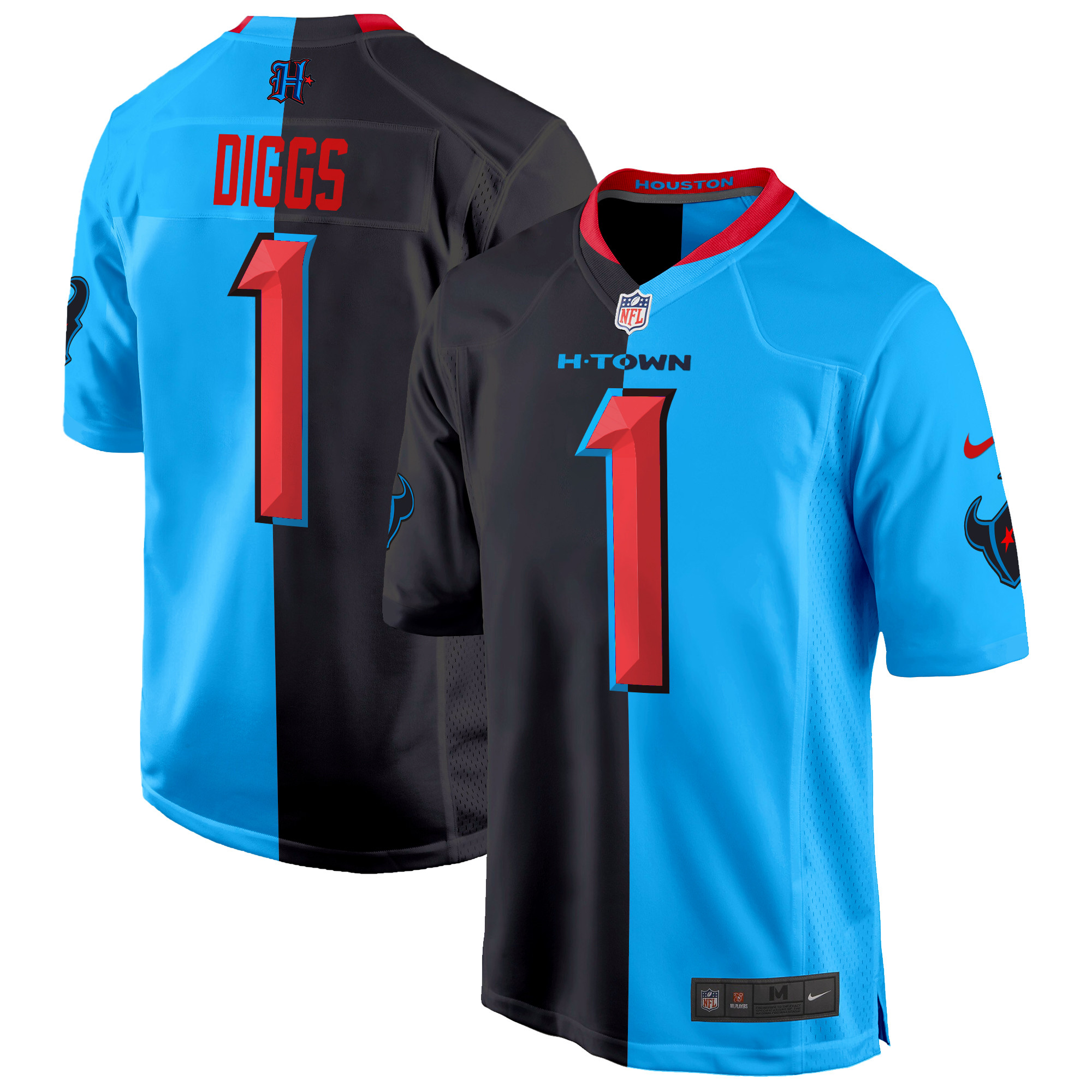 Men's Stefon Diggs Houston Texans 2024 Game Split Jersey - All Stitched