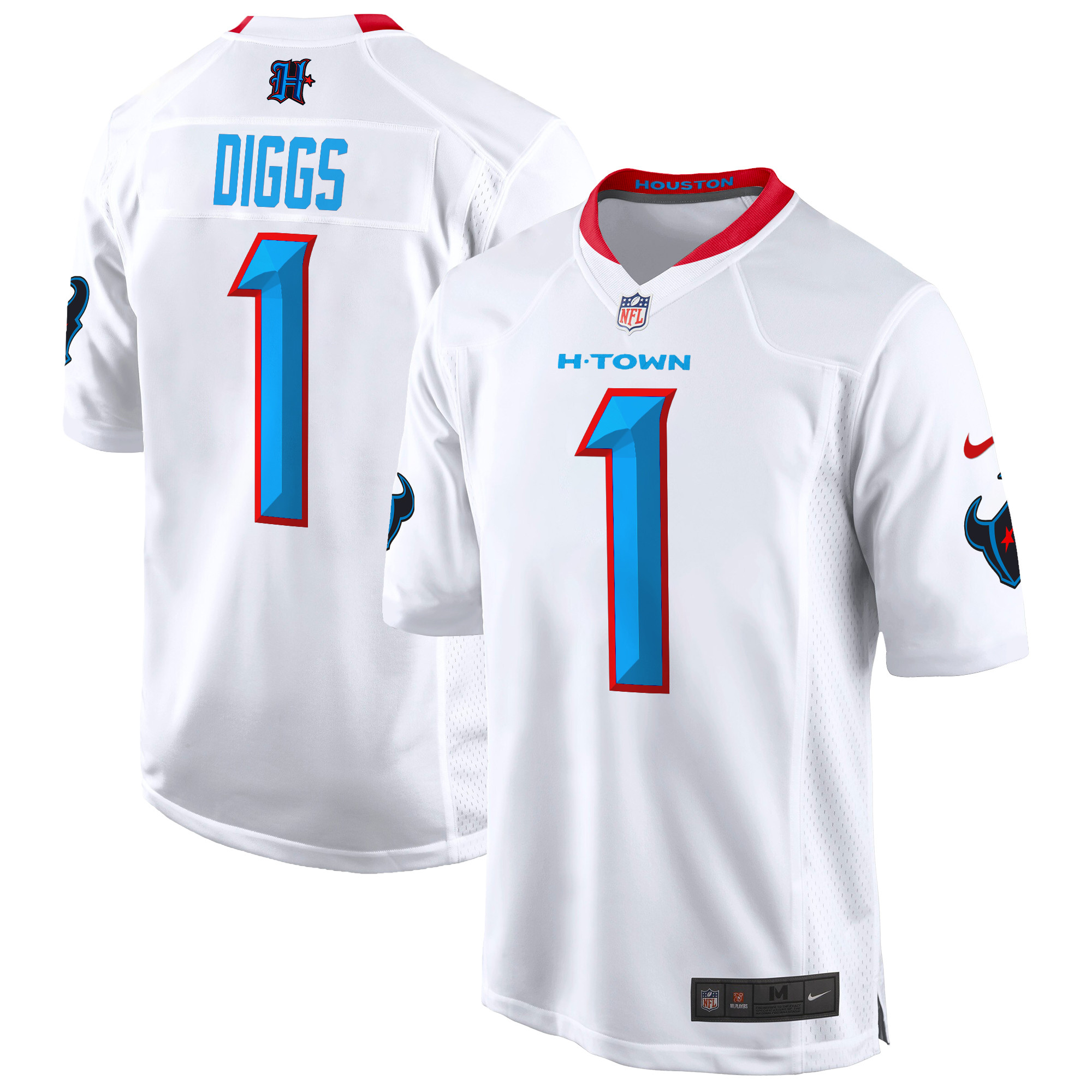 Men's Stefon Diggs Houston Texans 2024 Game White Jersey - All Stitched