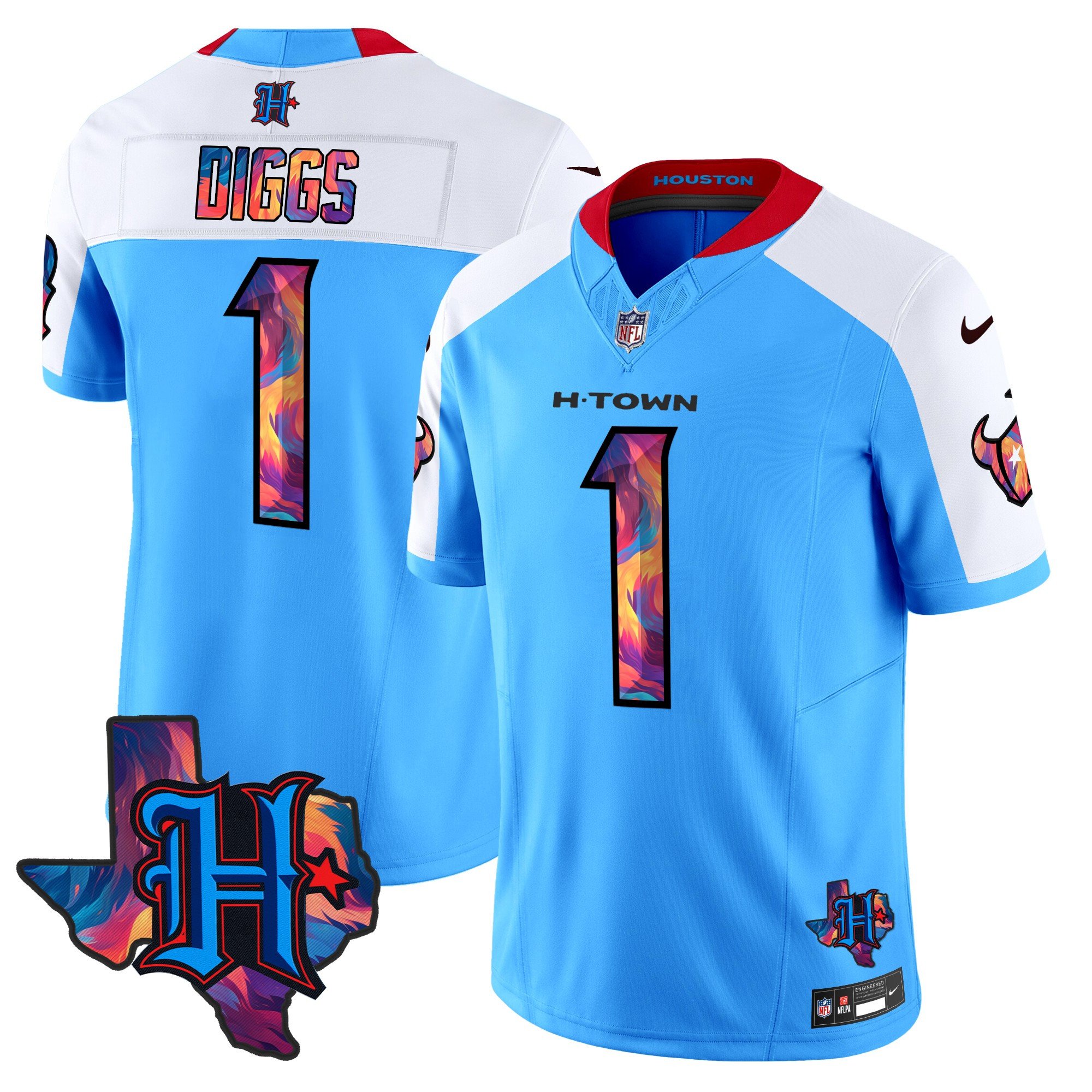 Men's Stefon Diggs Houston Texans 2024 Special Vapor Limited Blue Alternate Jersey - All Stitched