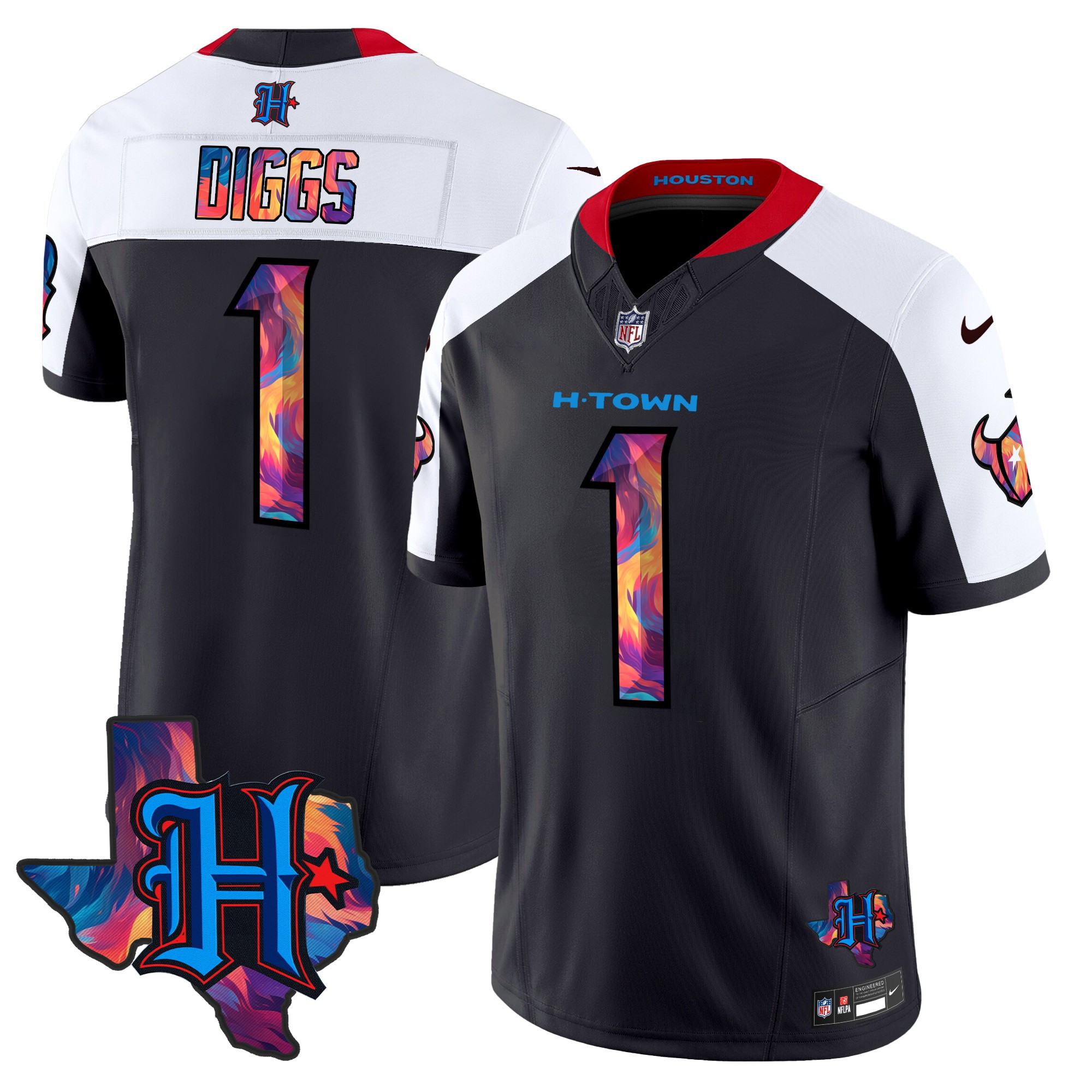 Men's Stefon Diggs Houston Texans 2024 Special Vapor Limited Navy Alternate Jersey - All Stitched