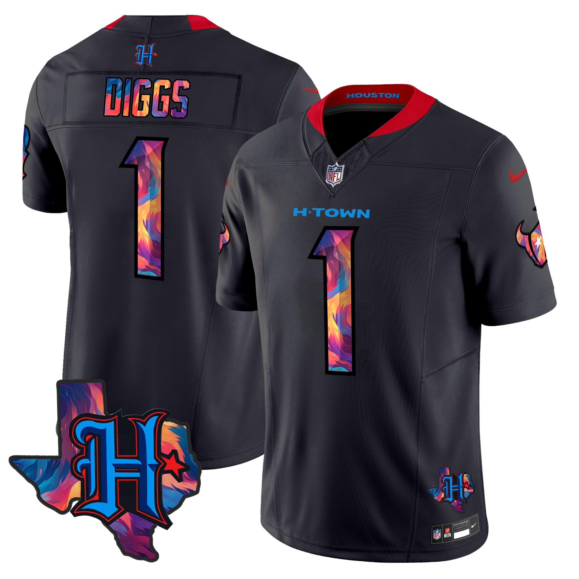 Men's Stefon Diggs Houston Texans 2024 Special Vapor Limited Navy Limited Jersey - All Stitched