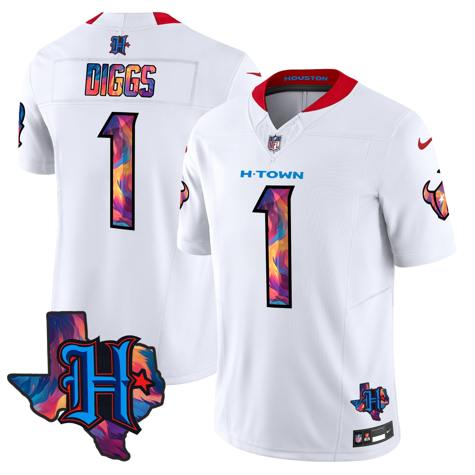 Men's Stefon Diggs Houston Texans 2024 Special Vapor Limited White Jersey - All Stitched