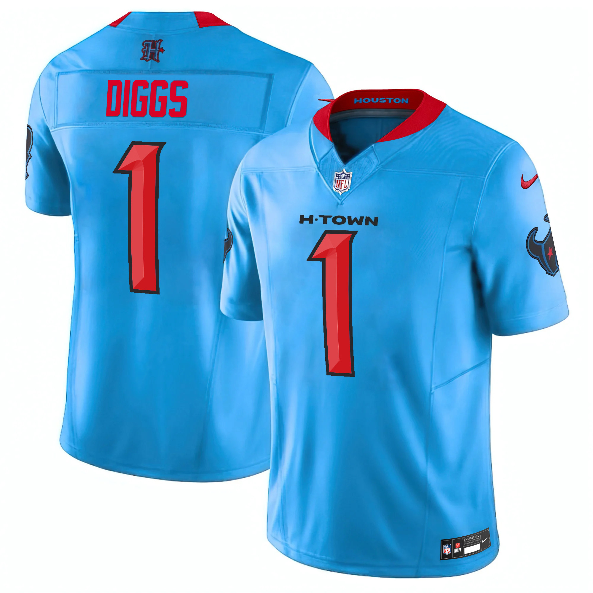Men's Stefon Diggs Houston Texans 2024 Vapor Limited Blue Blue Jersey - All Stitched