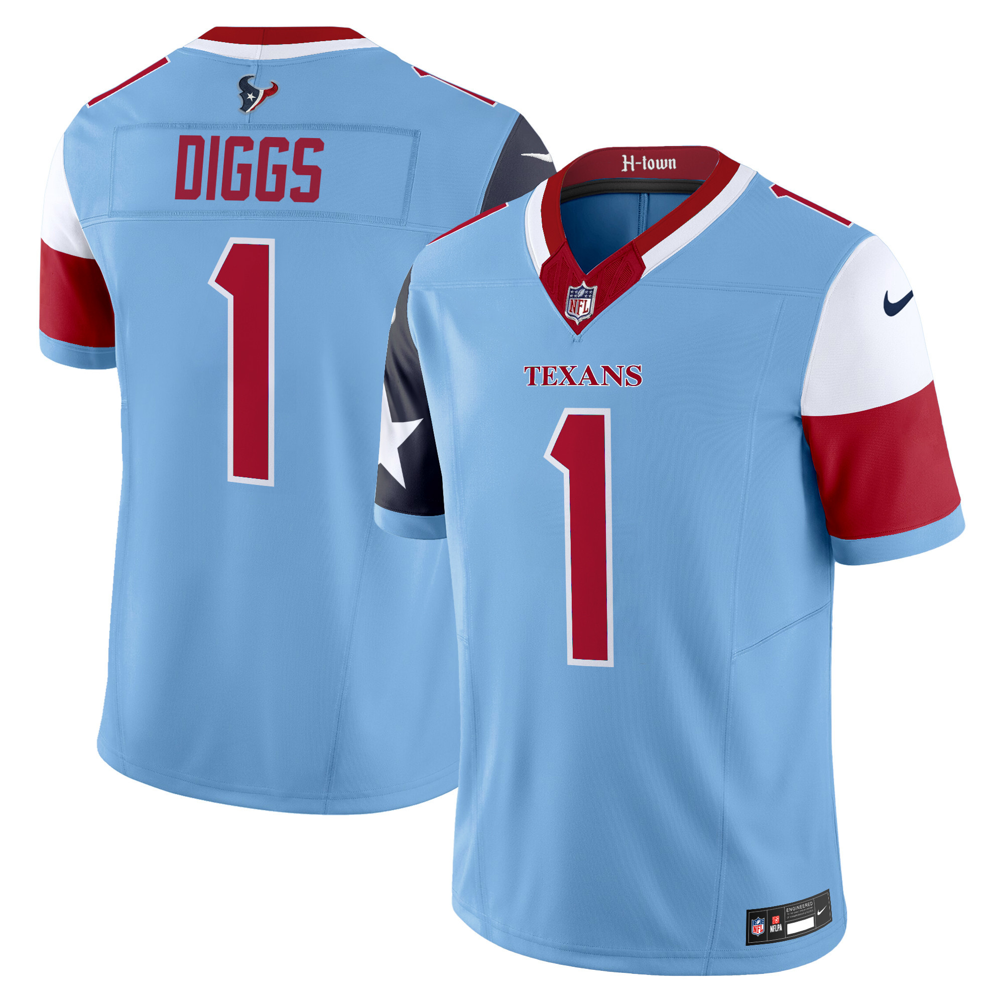Men's Stefon Diggs Houston Texans 2024 Vapor Limited Blue Jersey - All Stitched