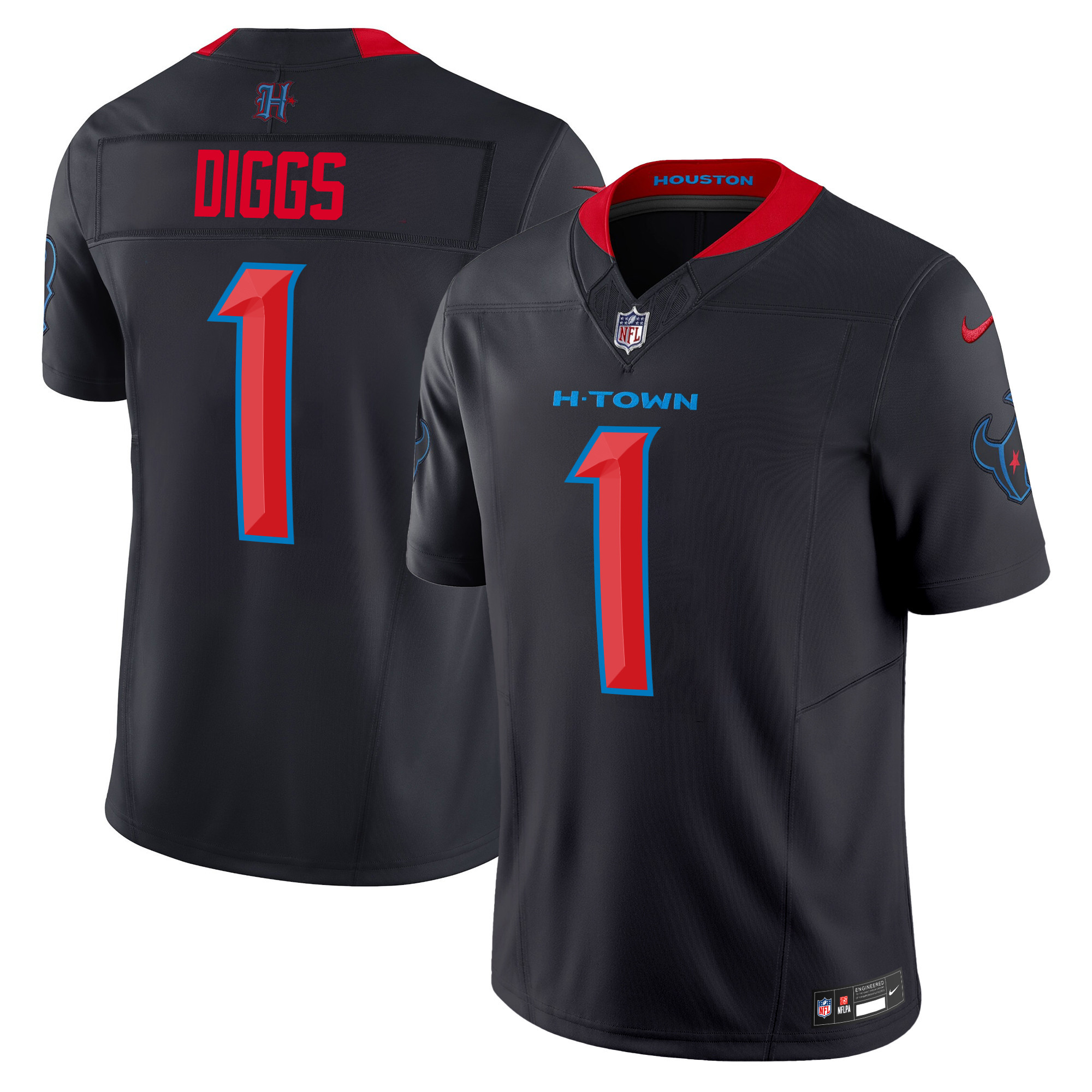 Men's Stefon Diggs Houston Texans 2024 Vapor Limited Blue Navy Limited Jersey - All Stitched