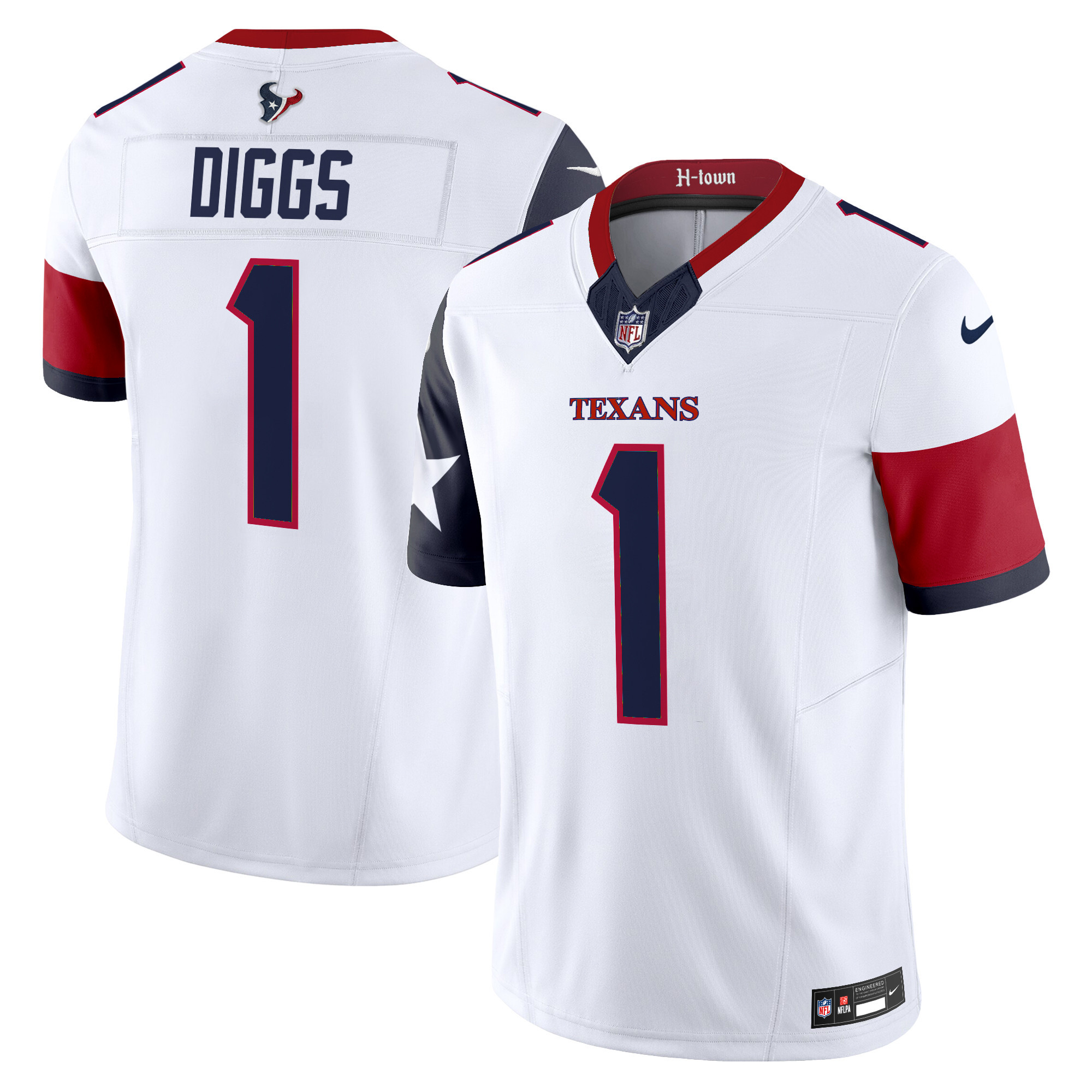 Men's Stefon Diggs Houston Texans 2024 Vapor Limited White Jersey - All Stitched