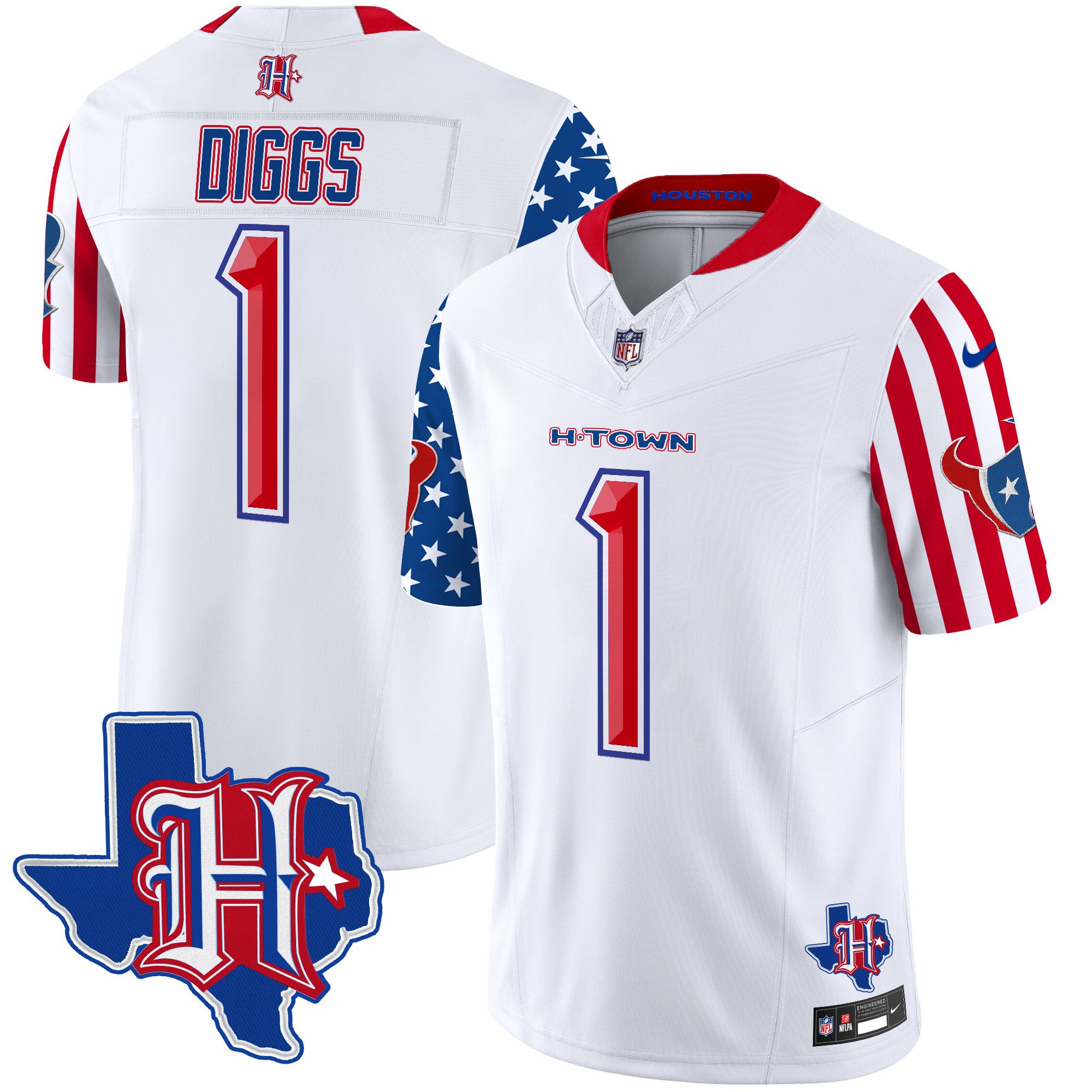 Men's Stefon Diggs Houston Texans American Style Vapor Limited White Jersey - All Stitched